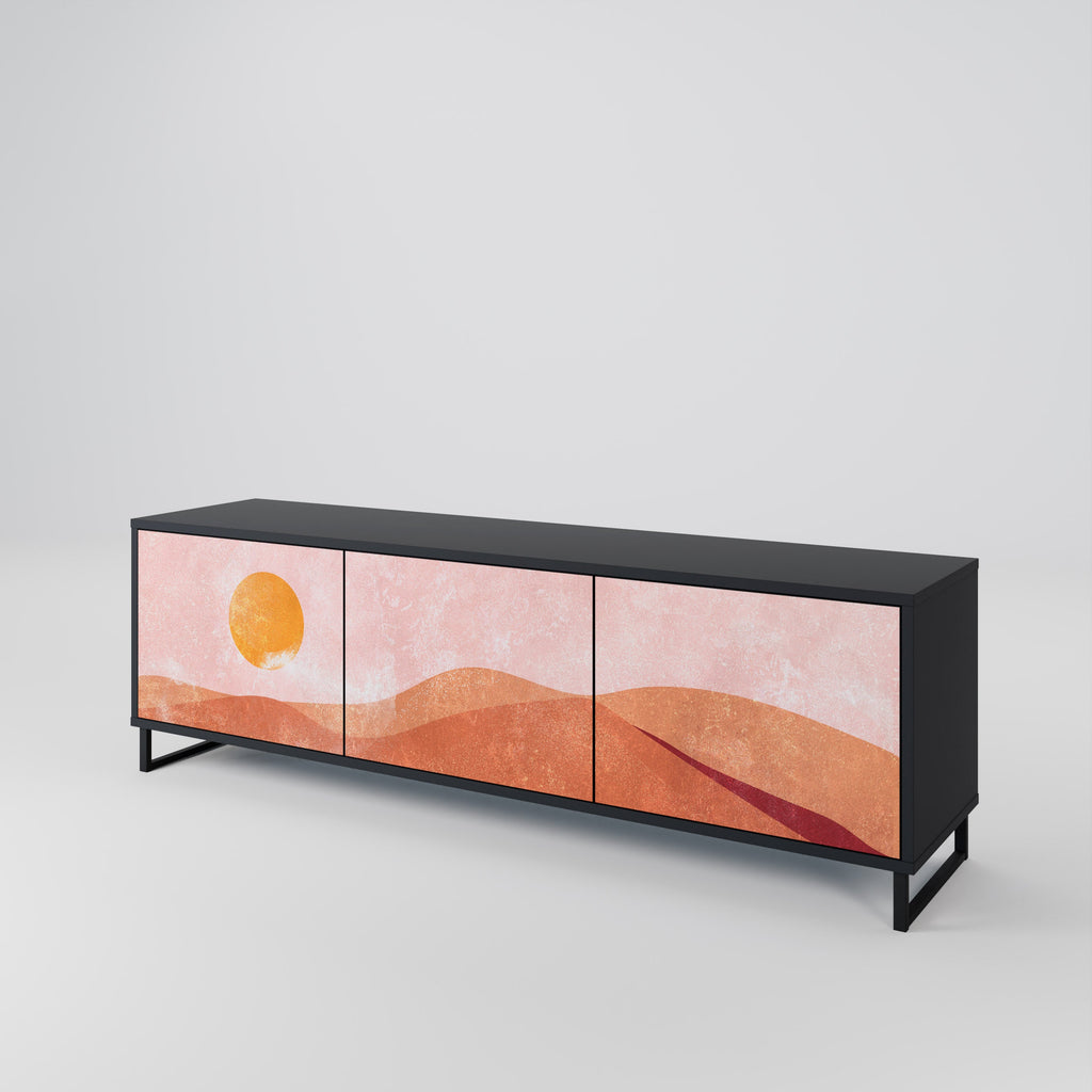 Meuble TV 3 portes LUMINOUS SUNLIGHT finition noire