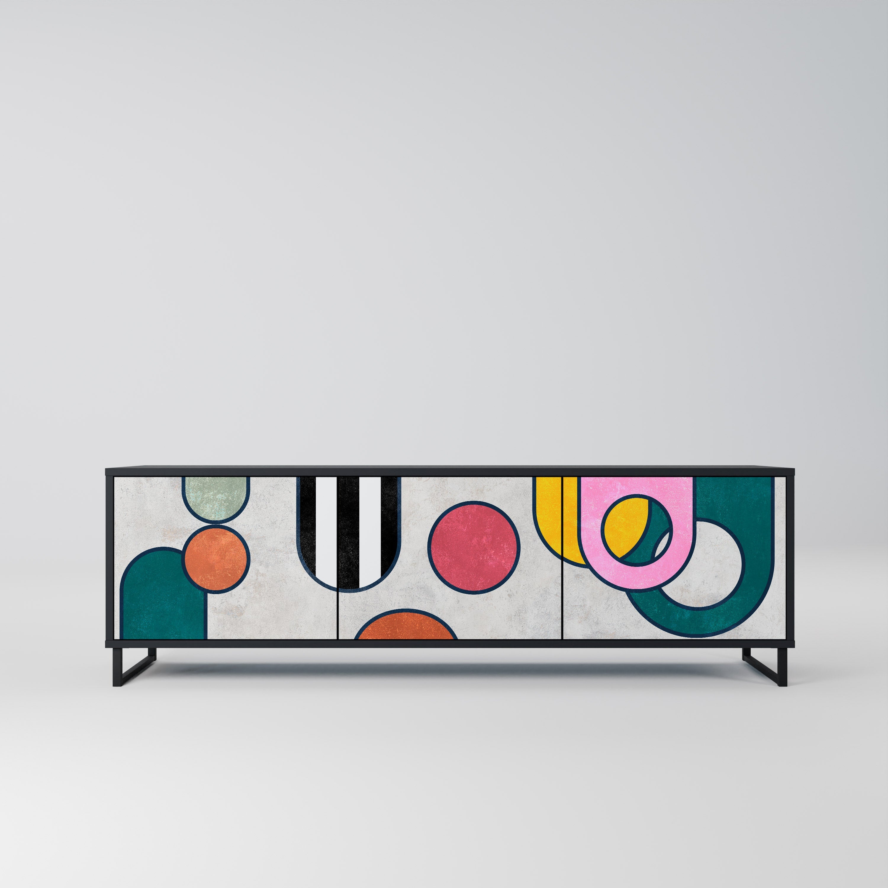 Meuble TV 3 portes COOL STORY finition noire