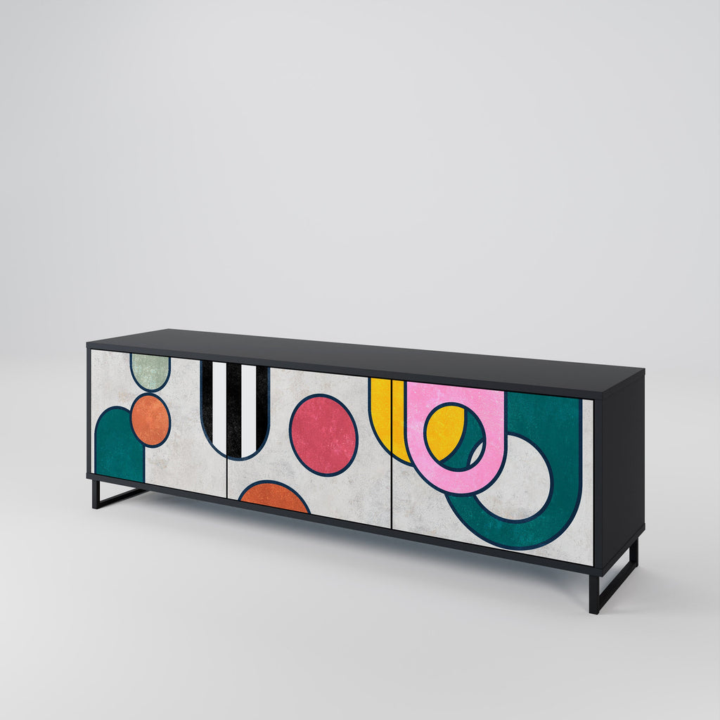 Meuble TV 3 portes COOL STORY finition noire