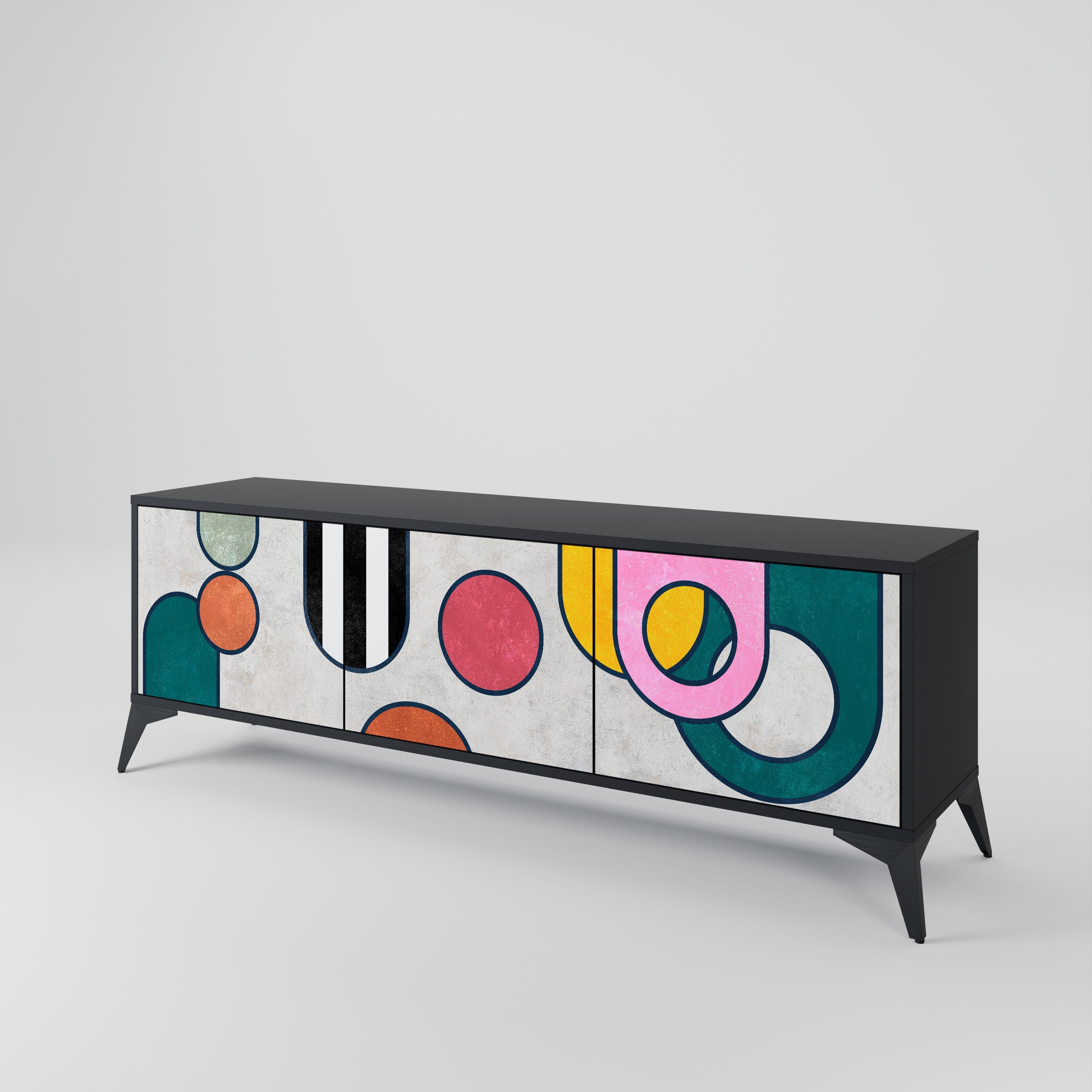 Meuble TV 3 portes COOL STORY finition noire