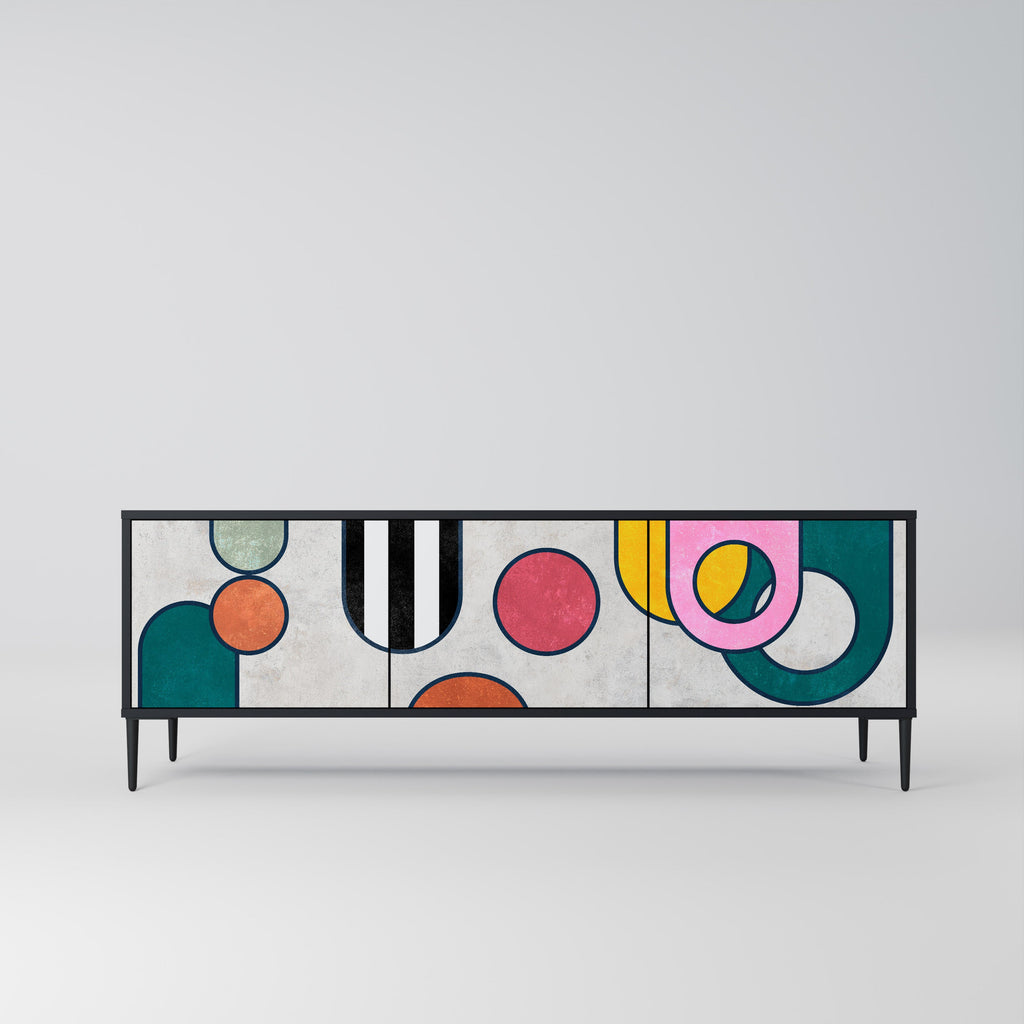 Meuble TV 3 portes COOL STORY finition noire