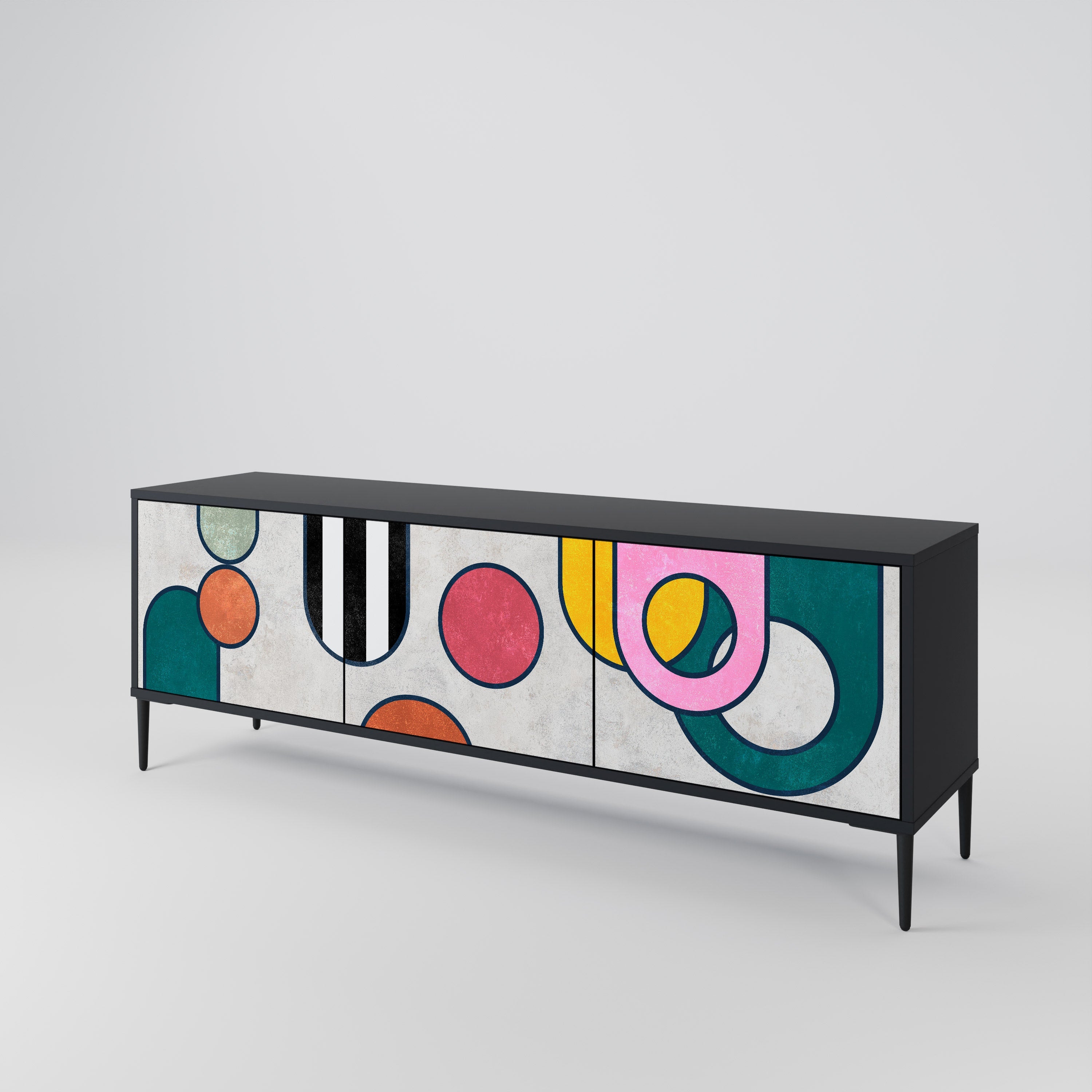 Meuble TV 3 portes COOL STORY finition noire