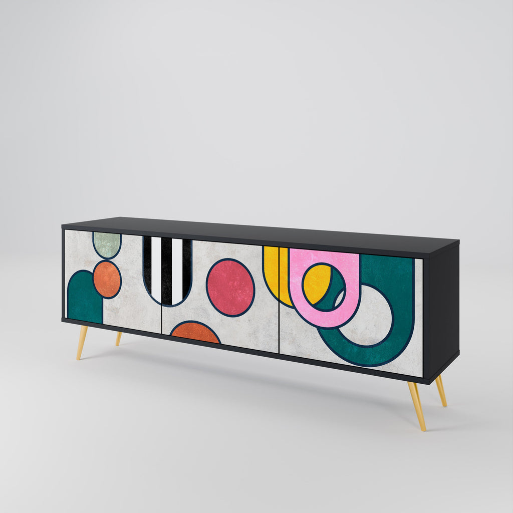 Meuble TV 3 portes COOL STORY finition noire