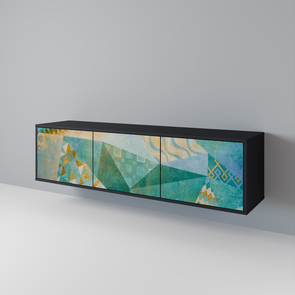 Meuble TV 3 portes SPECTRUM SPLENDOR finition noire