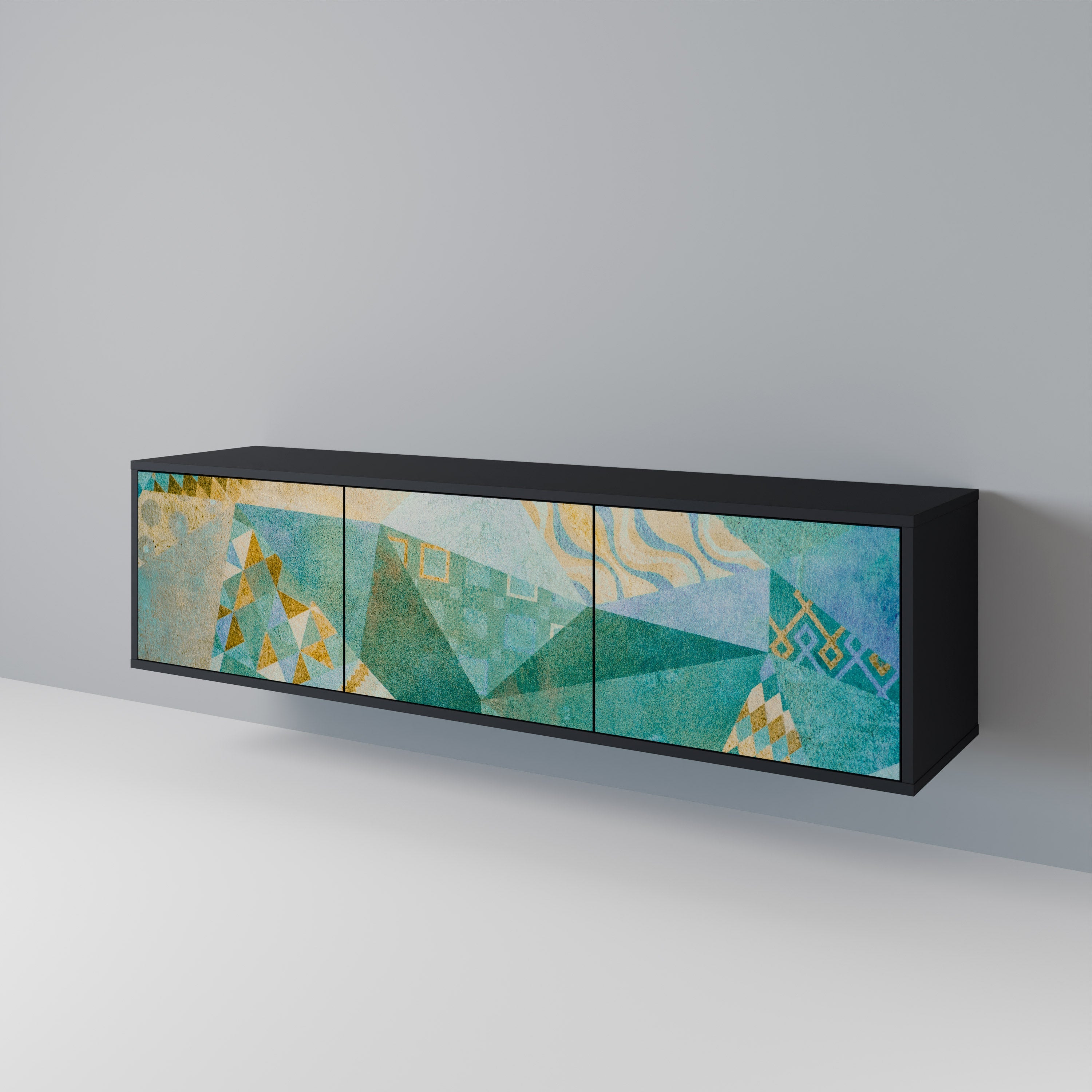 Meuble TV 3 portes SPECTRUM SPLENDOR finition noire