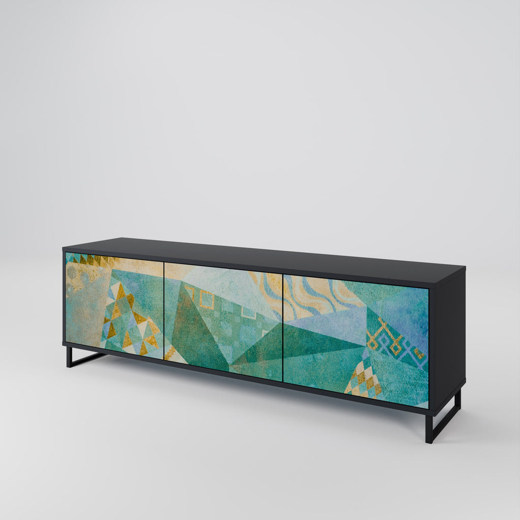 Meuble TV 3 portes SPECTRUM SPLENDOR finition noire