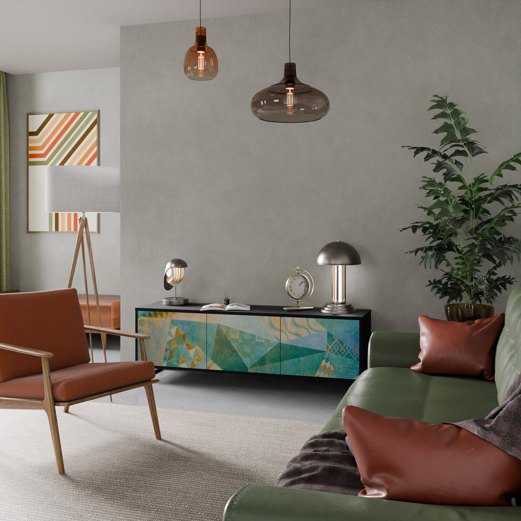 Meuble TV 3 portes SPECTRUM SPLENDOR finition noire