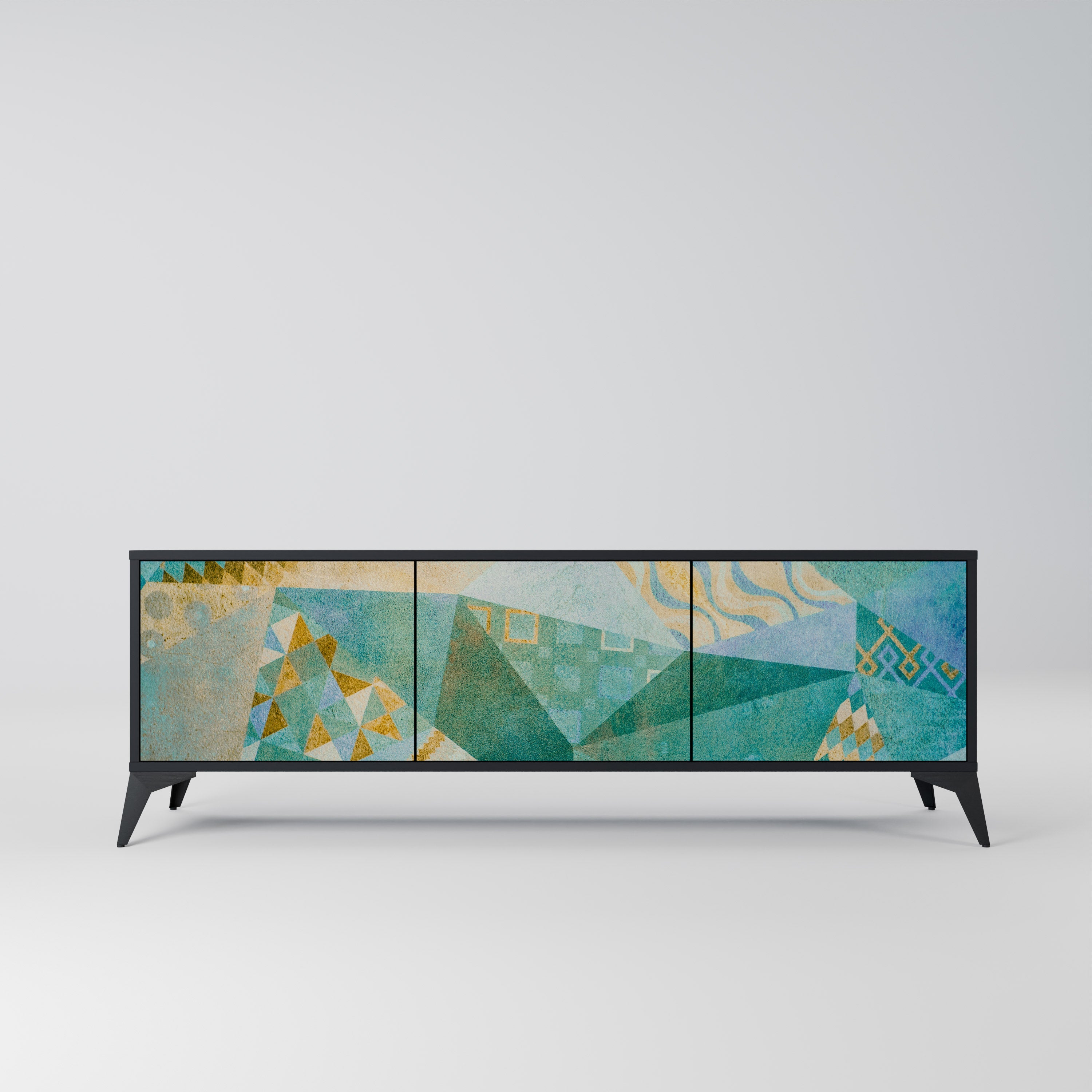 Meuble TV 3 portes SPECTRUM SPLENDOR finition noire