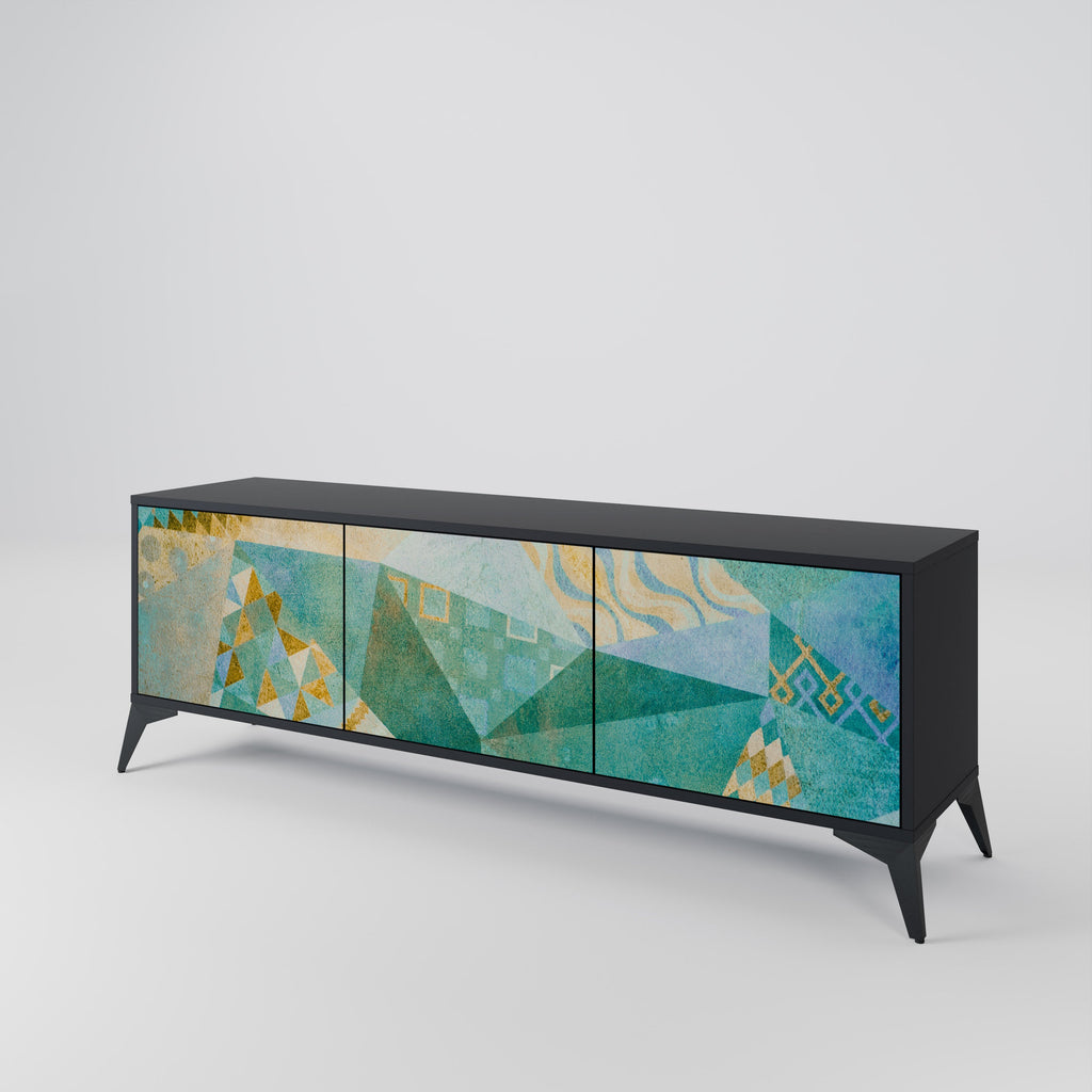 Meuble TV 3 portes SPECTRUM SPLENDOR finition noire