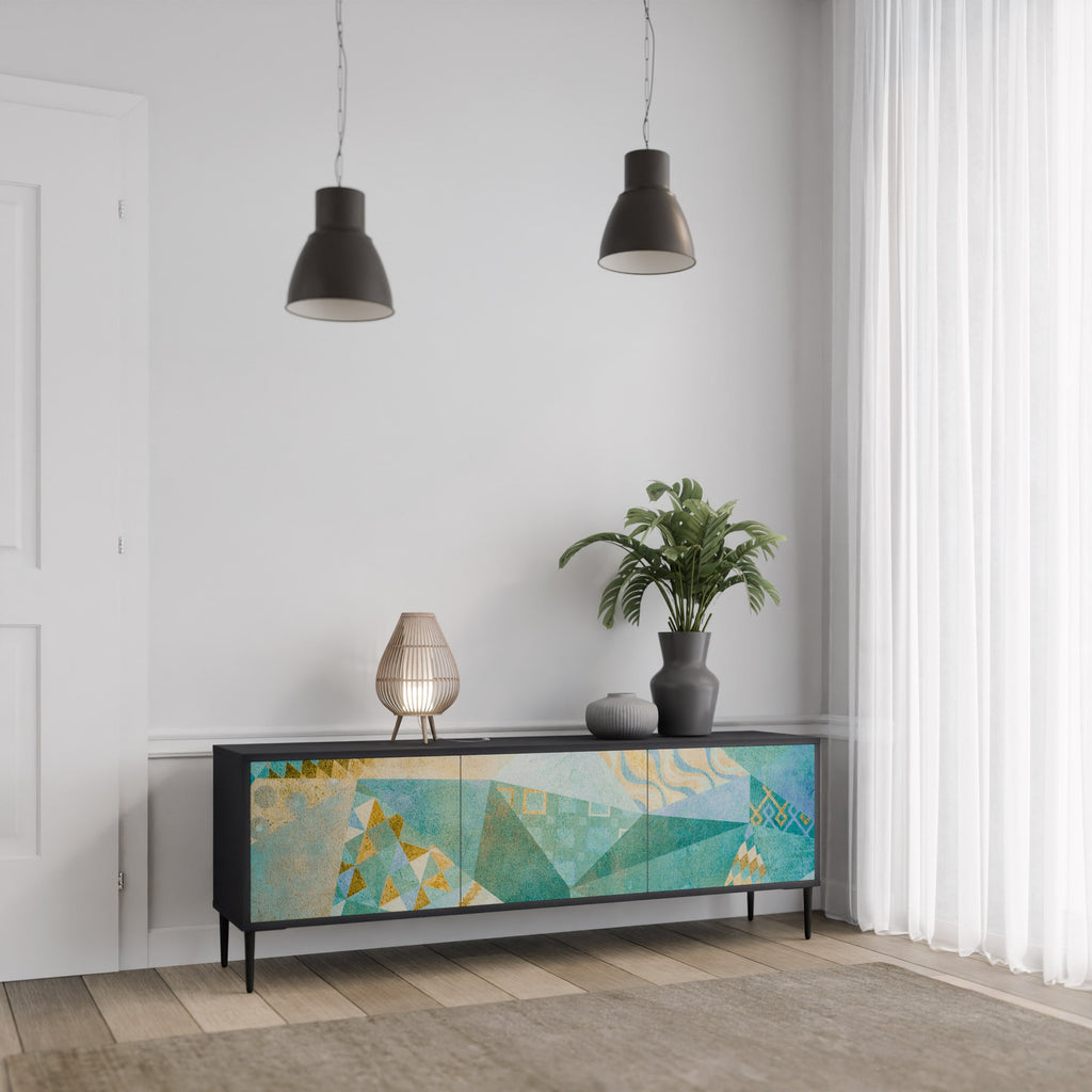 Meuble TV 3 portes SPECTRUM SPLENDOR finition noire