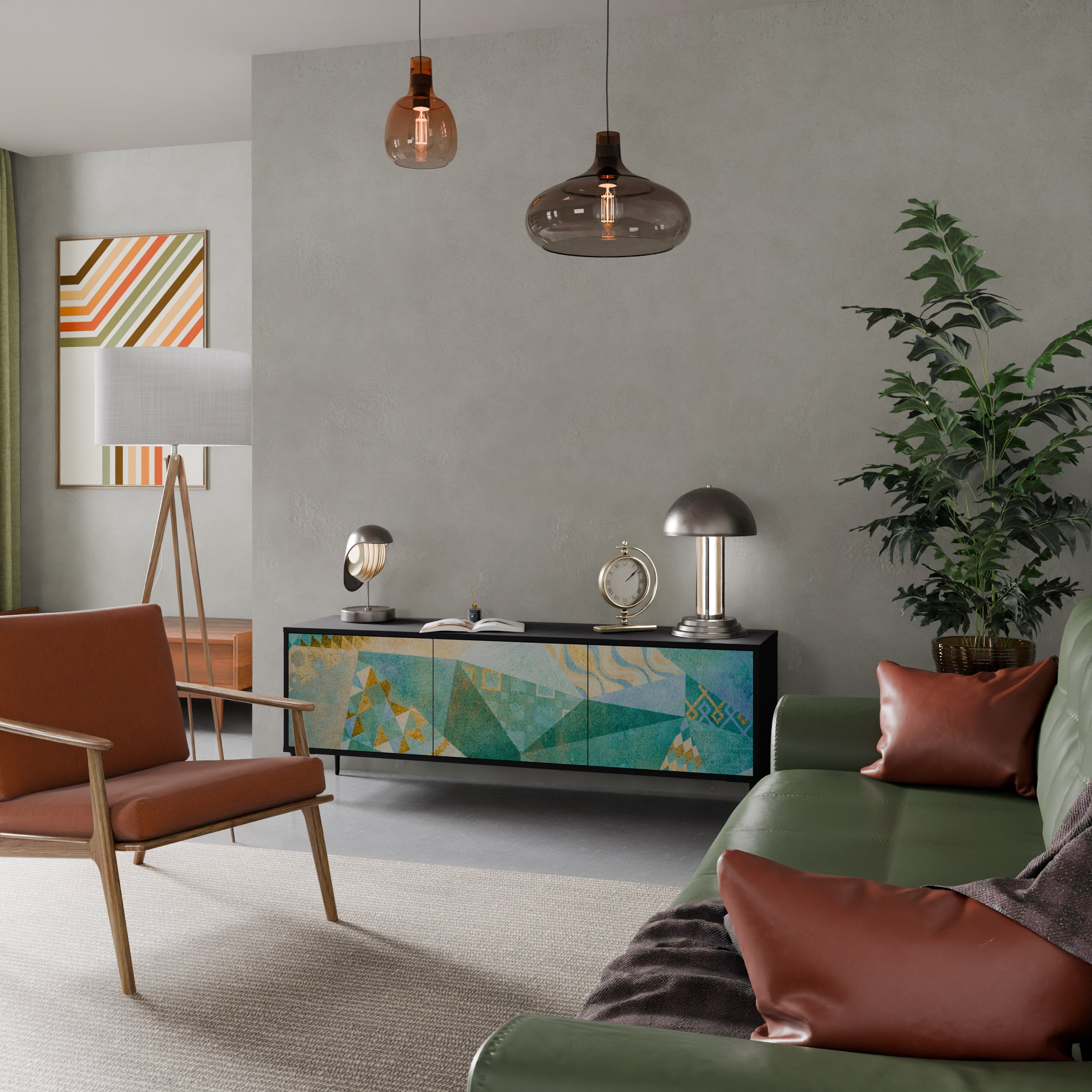 Meuble TV 3 portes SPECTRUM SPLENDOR finition noire