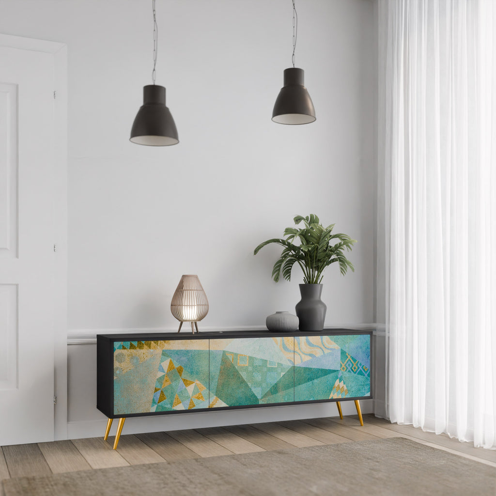 Meuble TV 3 portes SPECTRUM SPLENDOR finition noire