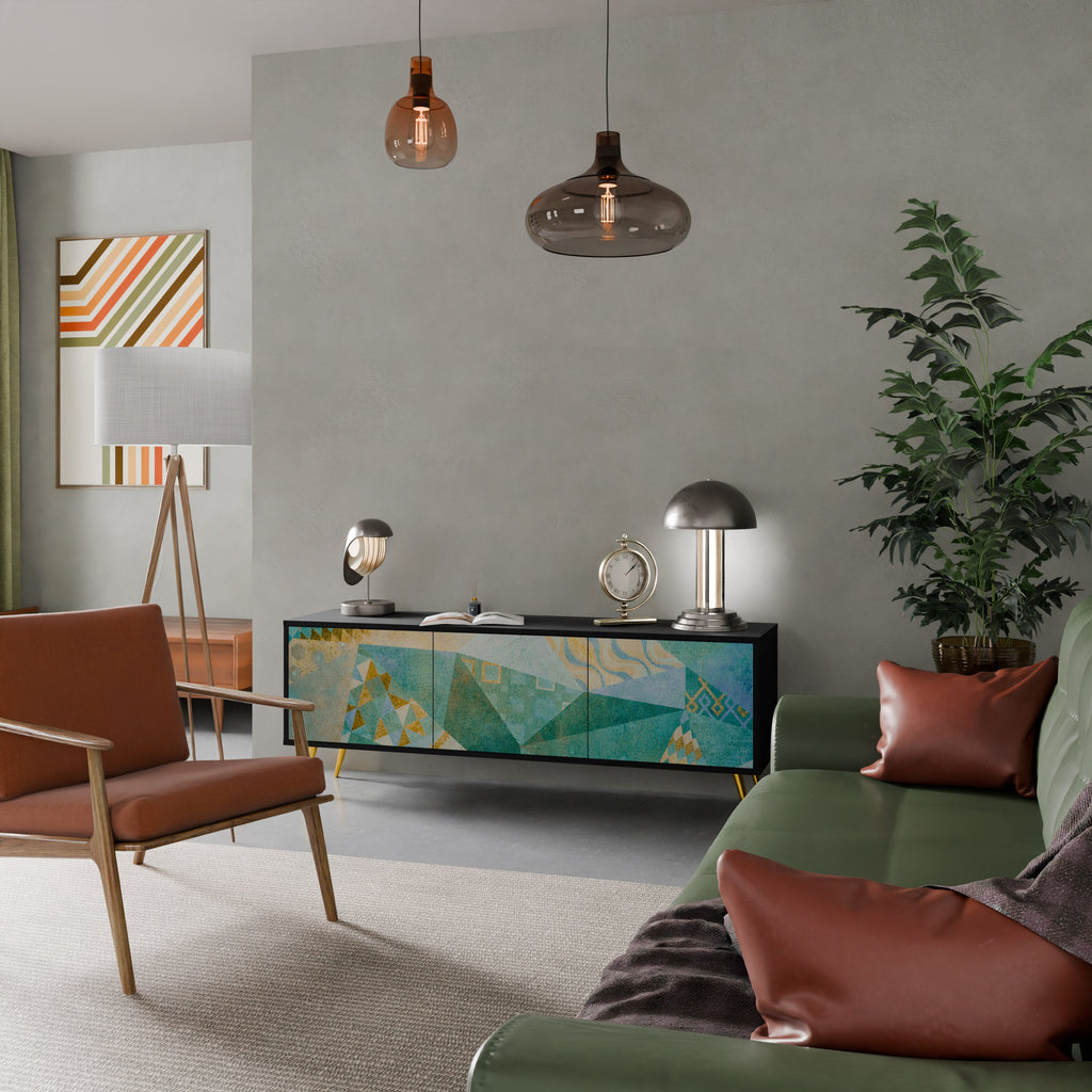 Meuble TV 3 portes SPECTRUM SPLENDOR finition noire