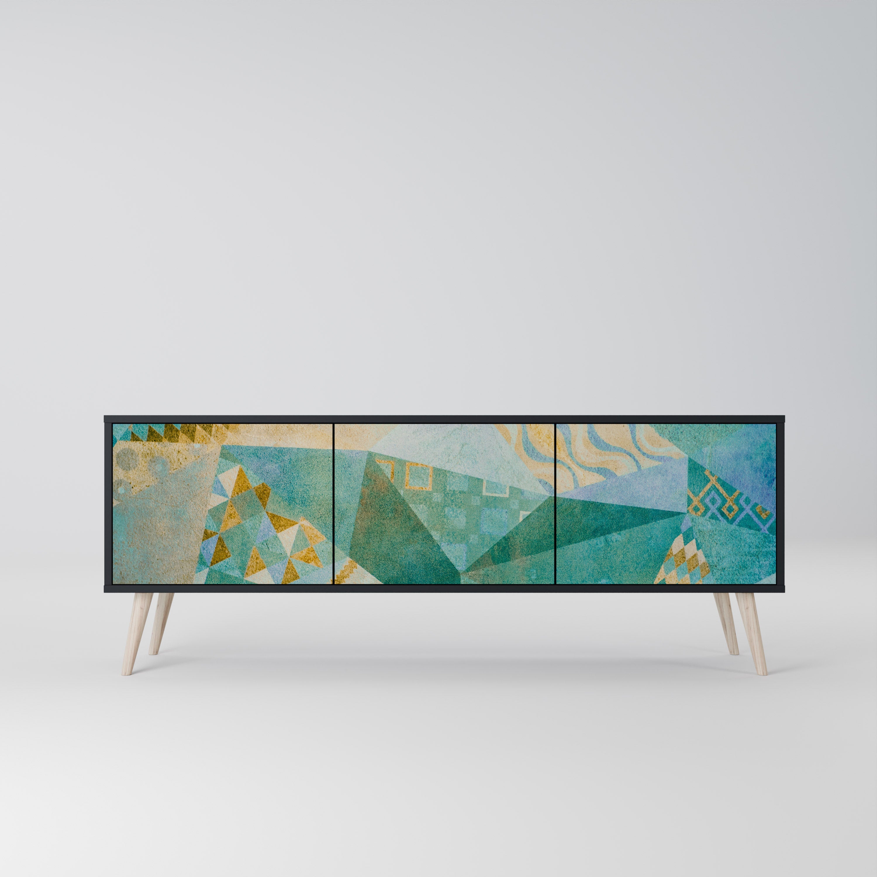 Meuble TV 3 portes SPECTRUM SPLENDOR finition noire