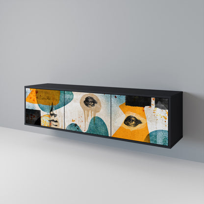 ABSTRACT FACES 3-Door TV Cabinet