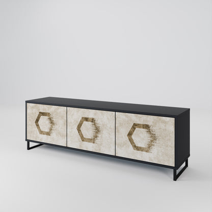 HEXAGONAL SHAPES 3-Door TV Cabinet