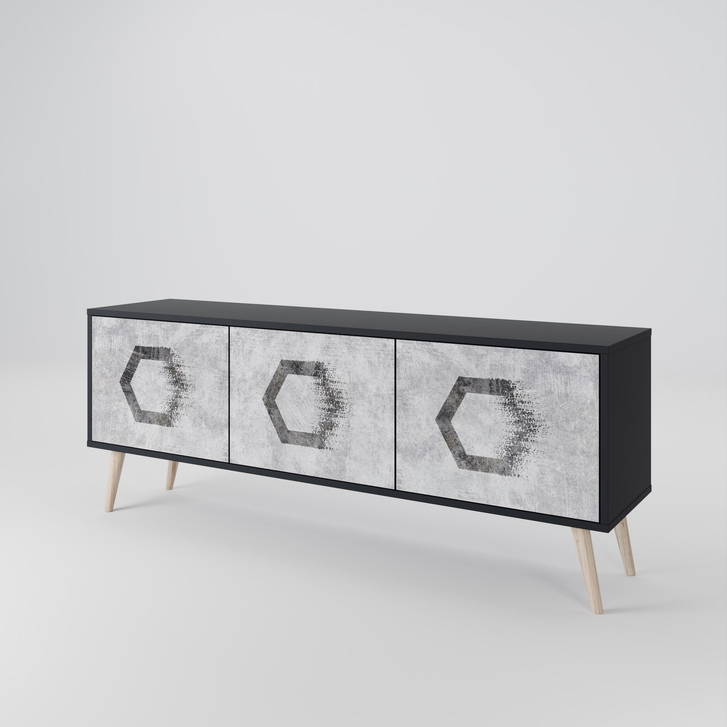 HEXAGONAL FIGURES 3-Door TV Cabinet