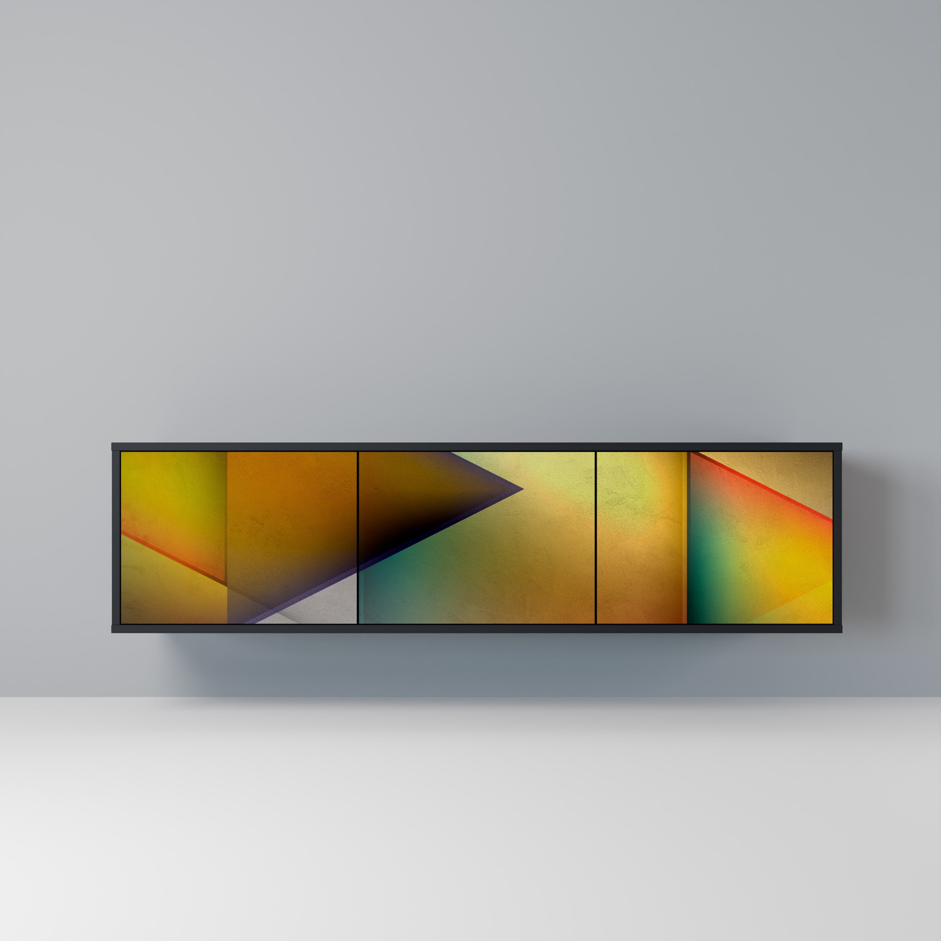 Meuble TV 3 portes PIERCING SHARPNESS finition noire