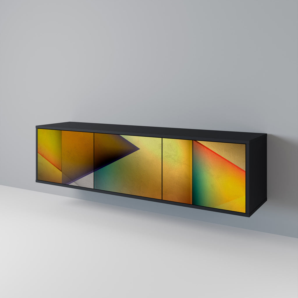 Meuble TV 3 portes PIERCING SHARPNESS finition noire