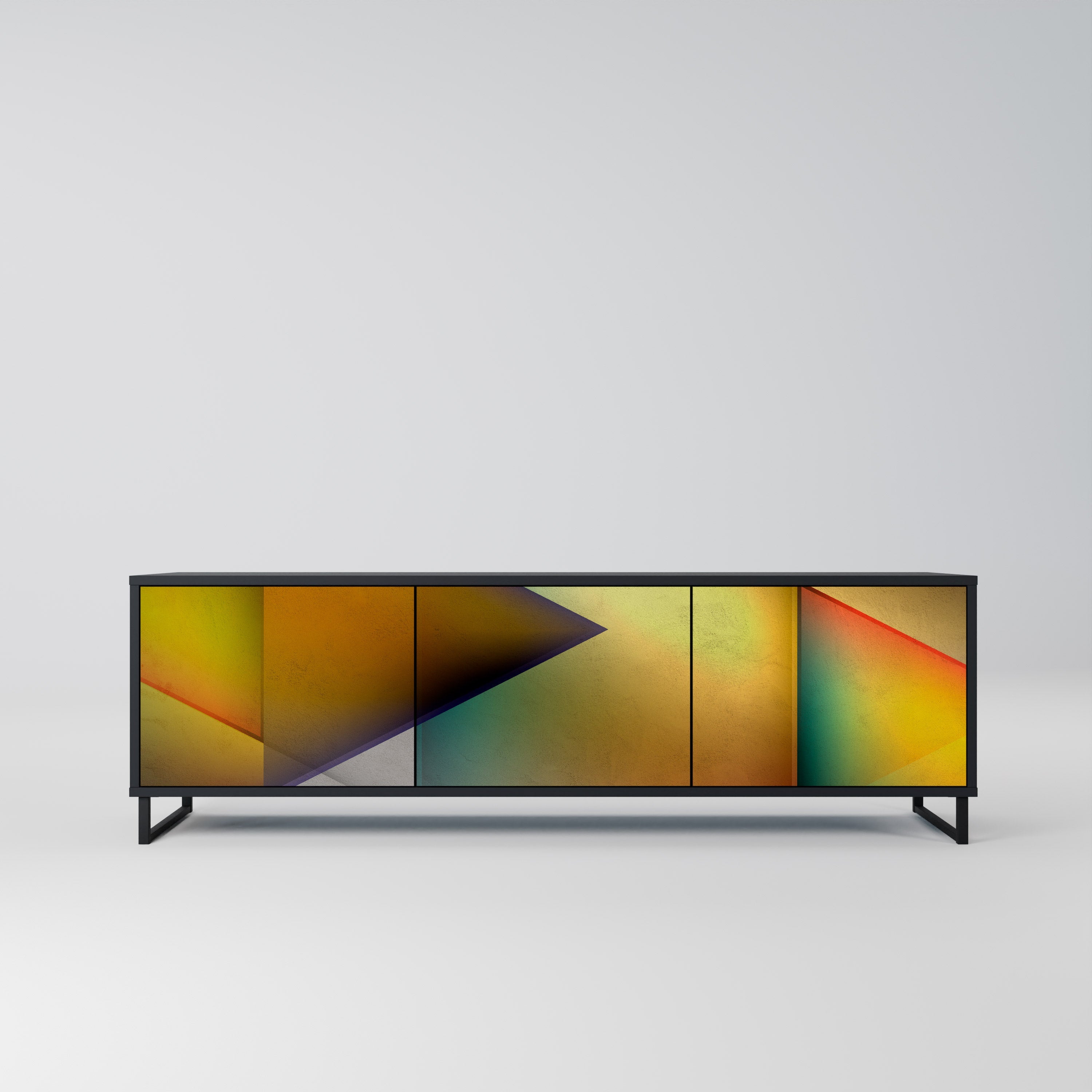 Meuble TV 3 portes PIERCING SHARPNESS finition noire