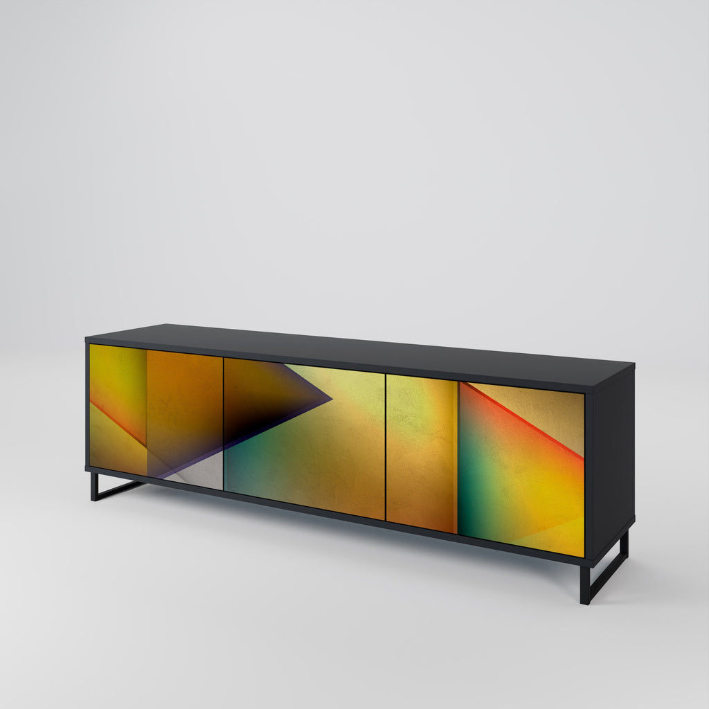 Meuble TV 3 portes PIERCING SHARPNESS finition noire