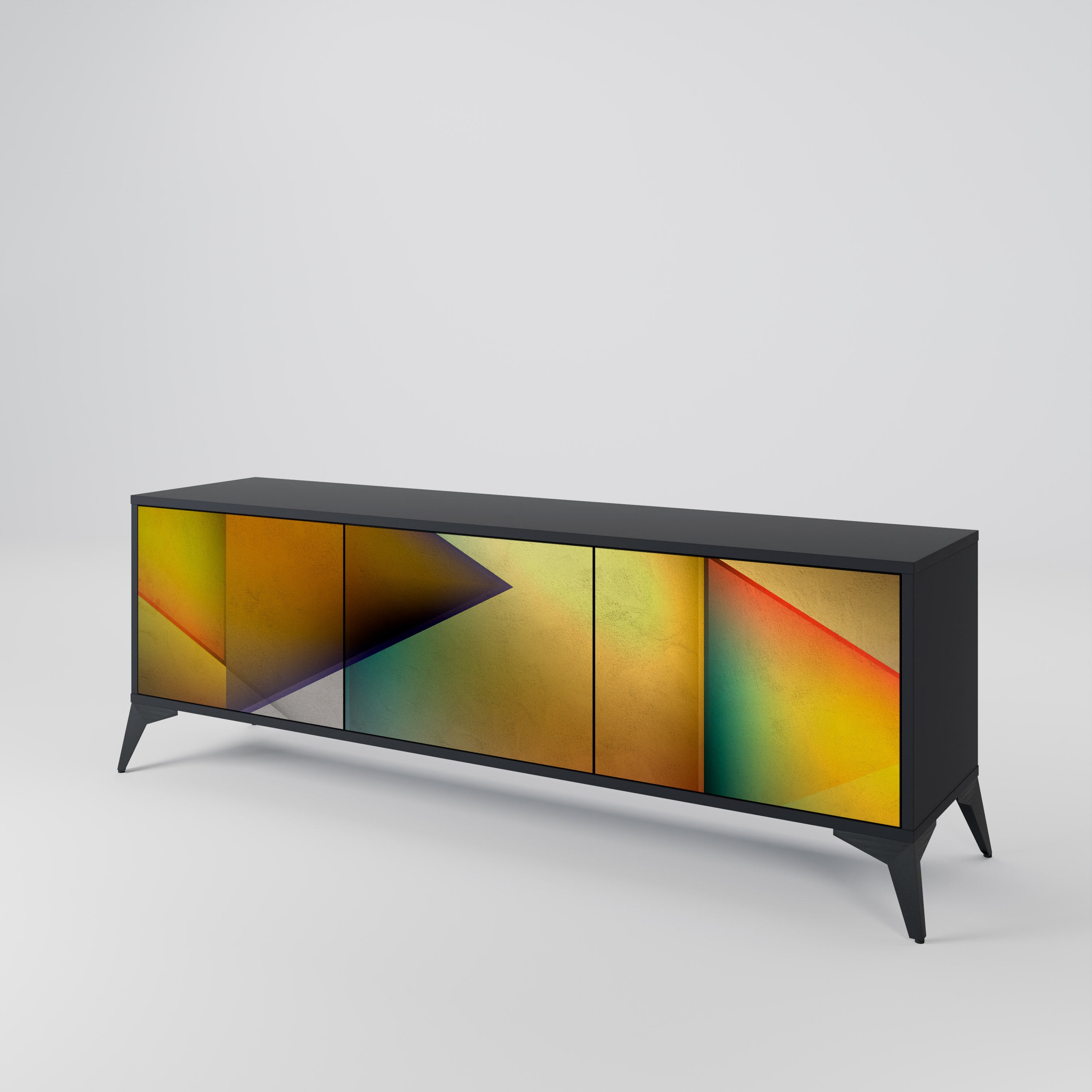 Meuble TV 3 portes PIERCING SHARPNESS finition noire