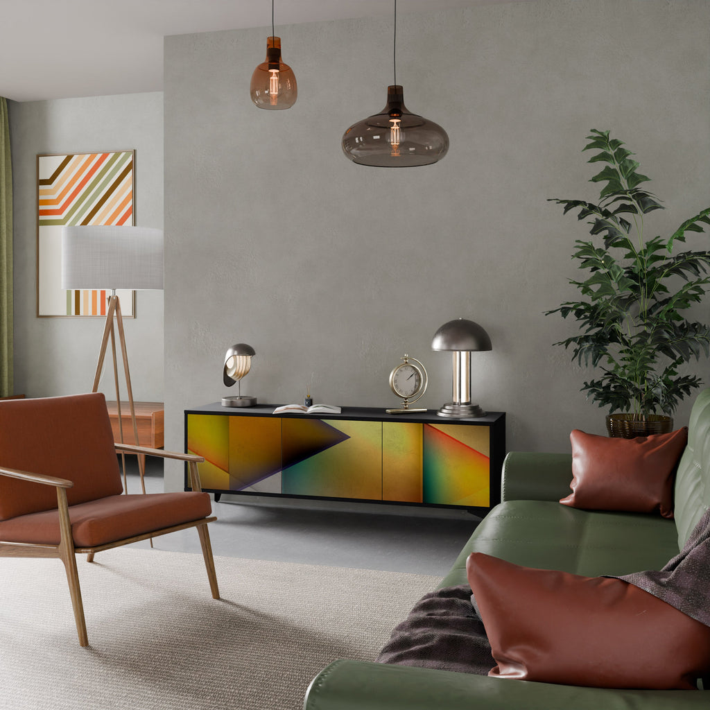 Meuble TV 3 portes PIERCING SHARPNESS finition noire