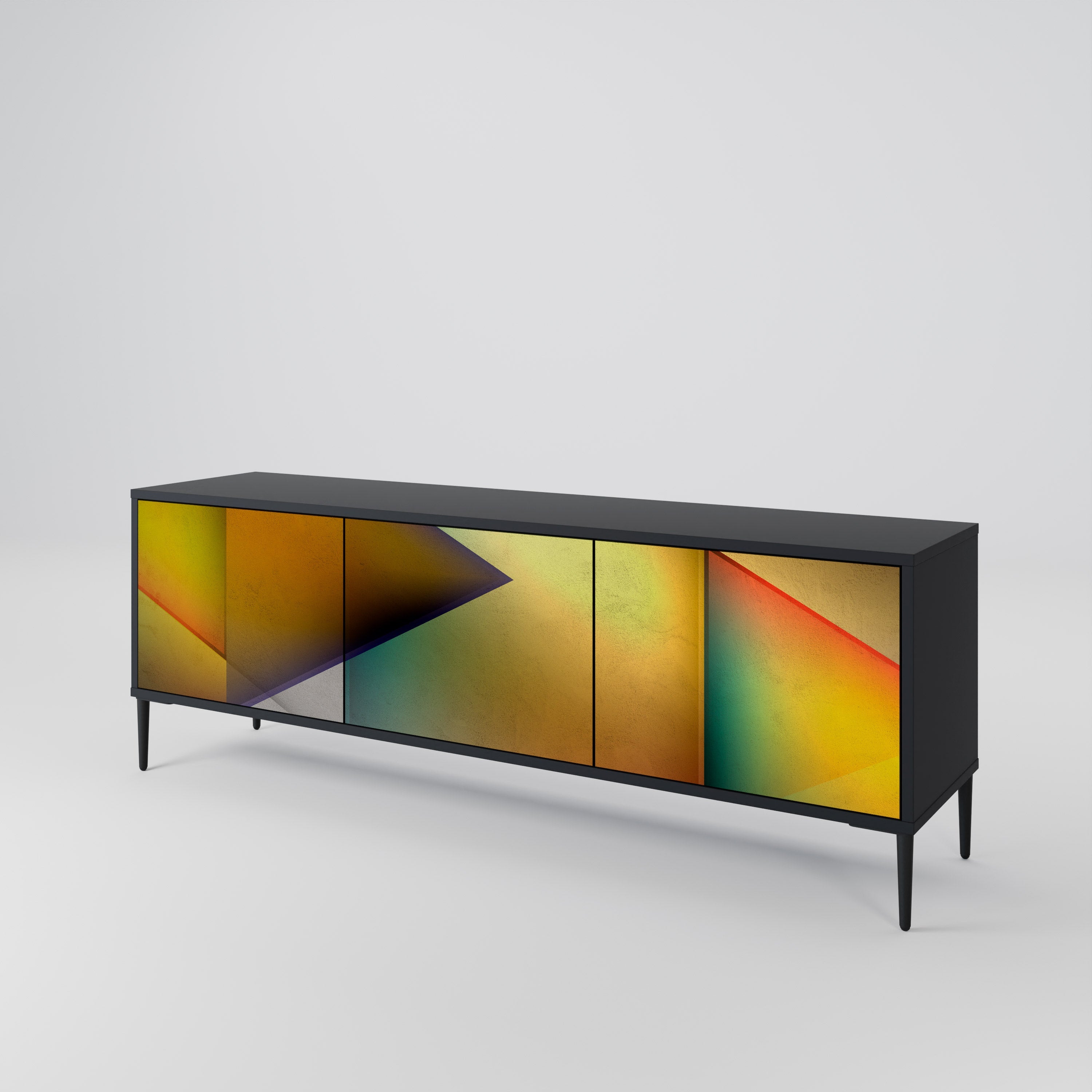 Meuble TV 3 portes PIERCING SHARPNESS finition noire