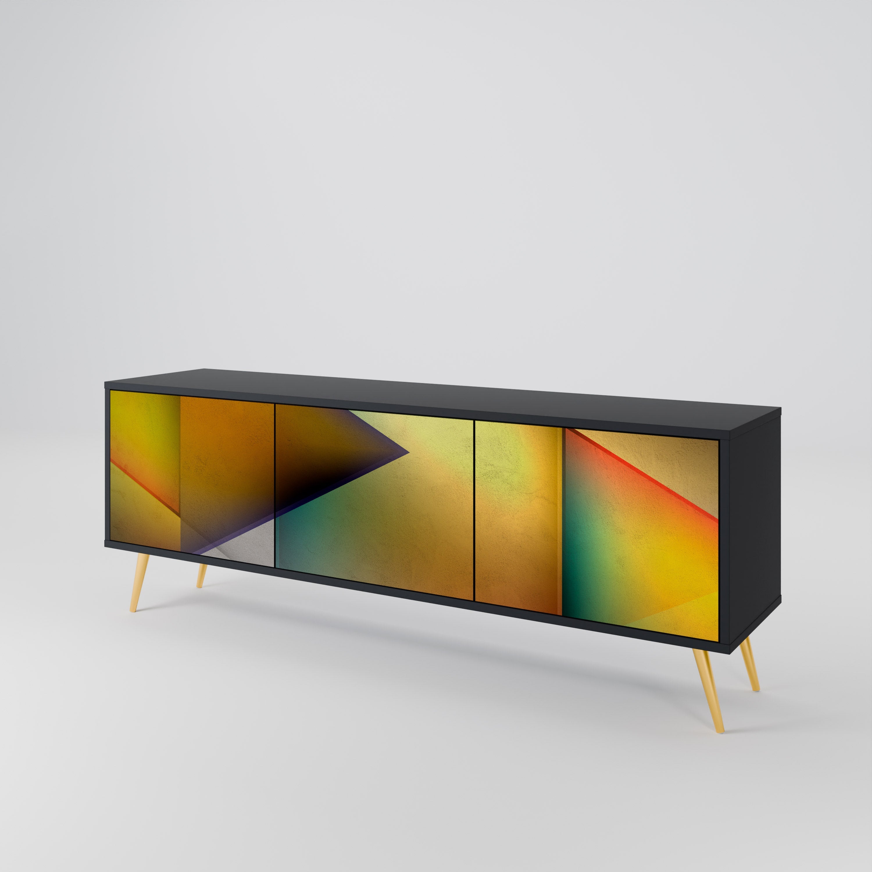 Meuble TV 3 portes PIERCING SHARPNESS finition noire