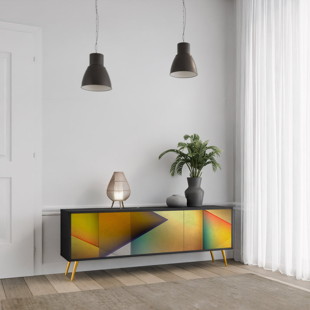 Meuble TV 3 portes PIERCING SHARPNESS finition noire