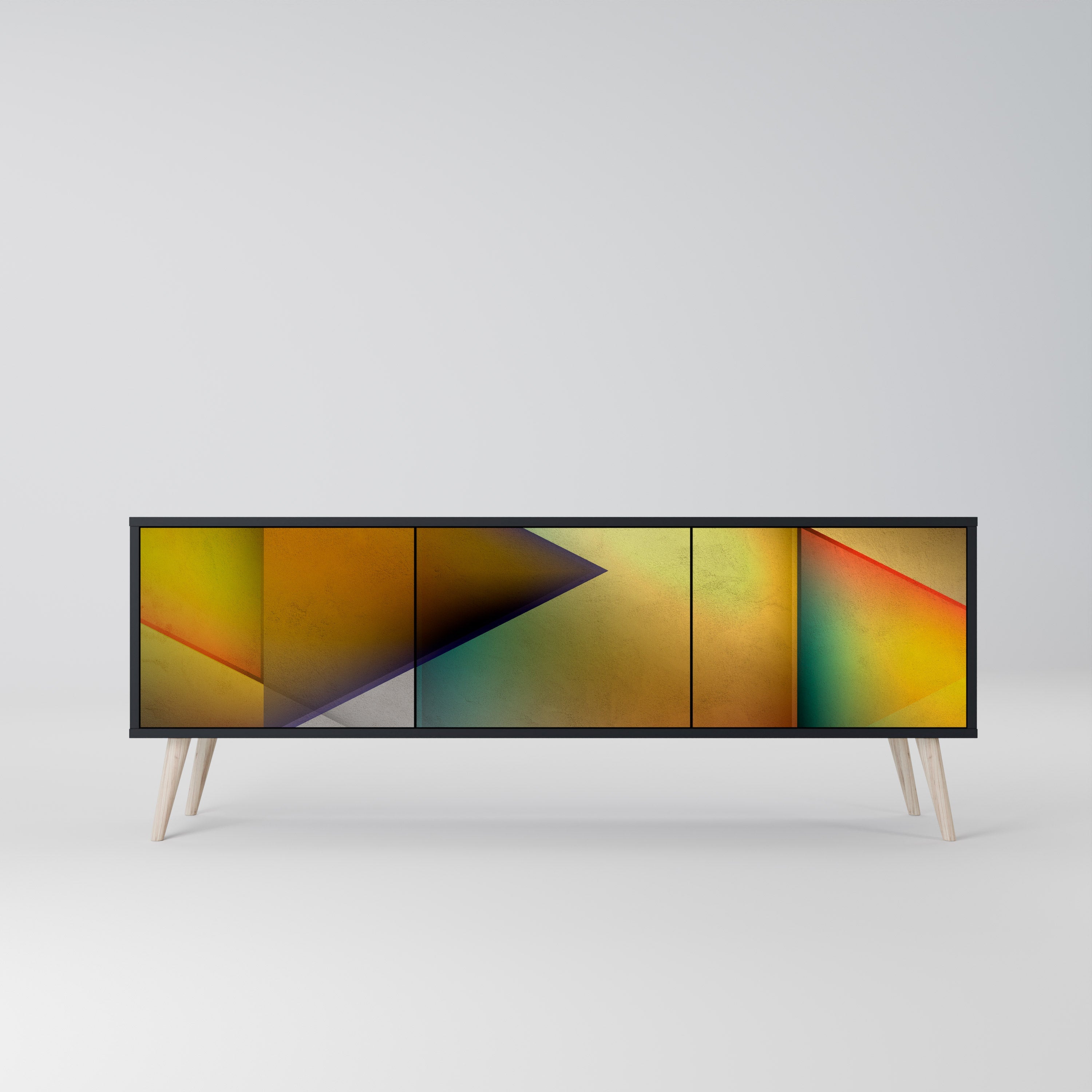 Meuble TV 3 portes PIERCING SHARPNESS finition noire