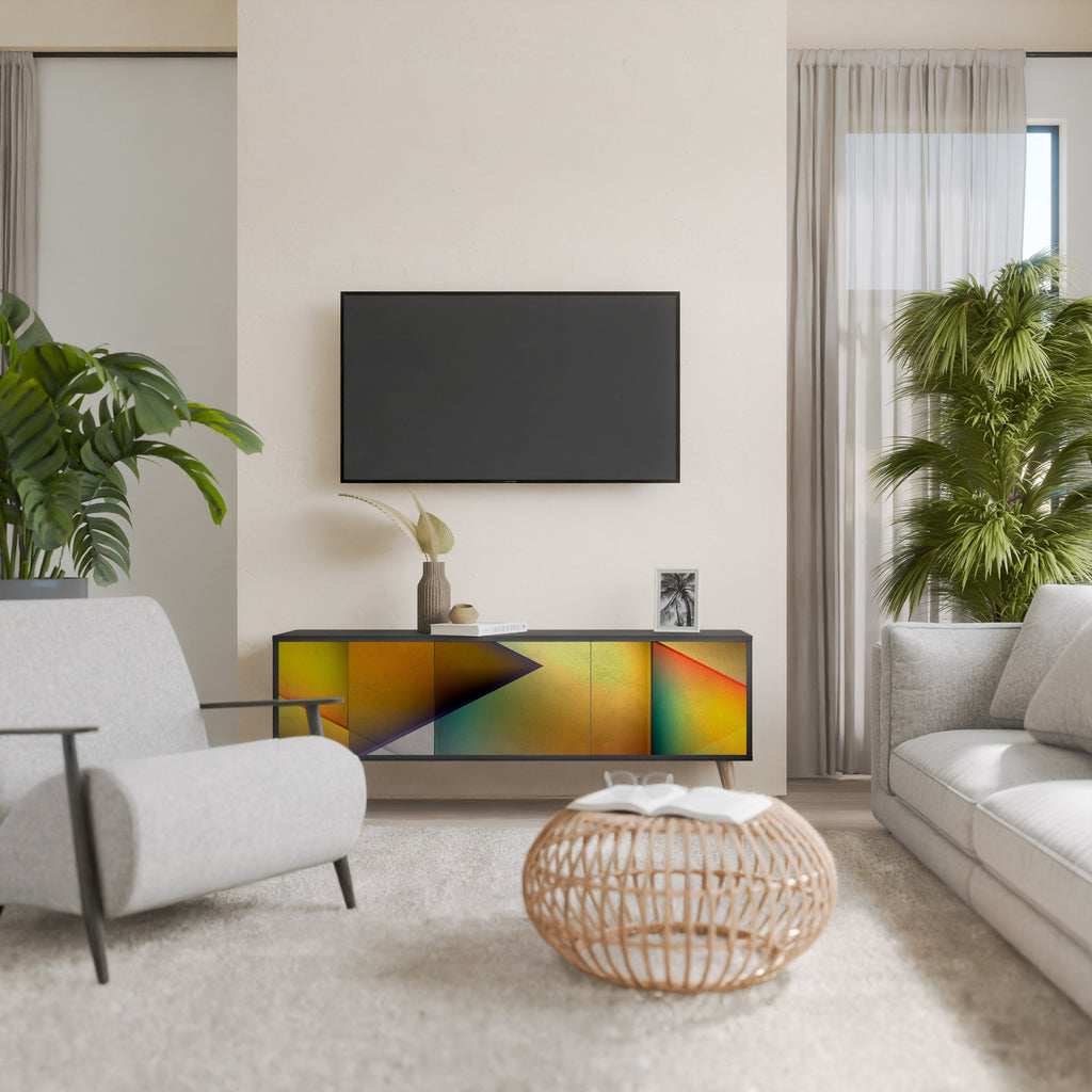 Meuble TV 3 portes PIERCING SHARPNESS finition noire