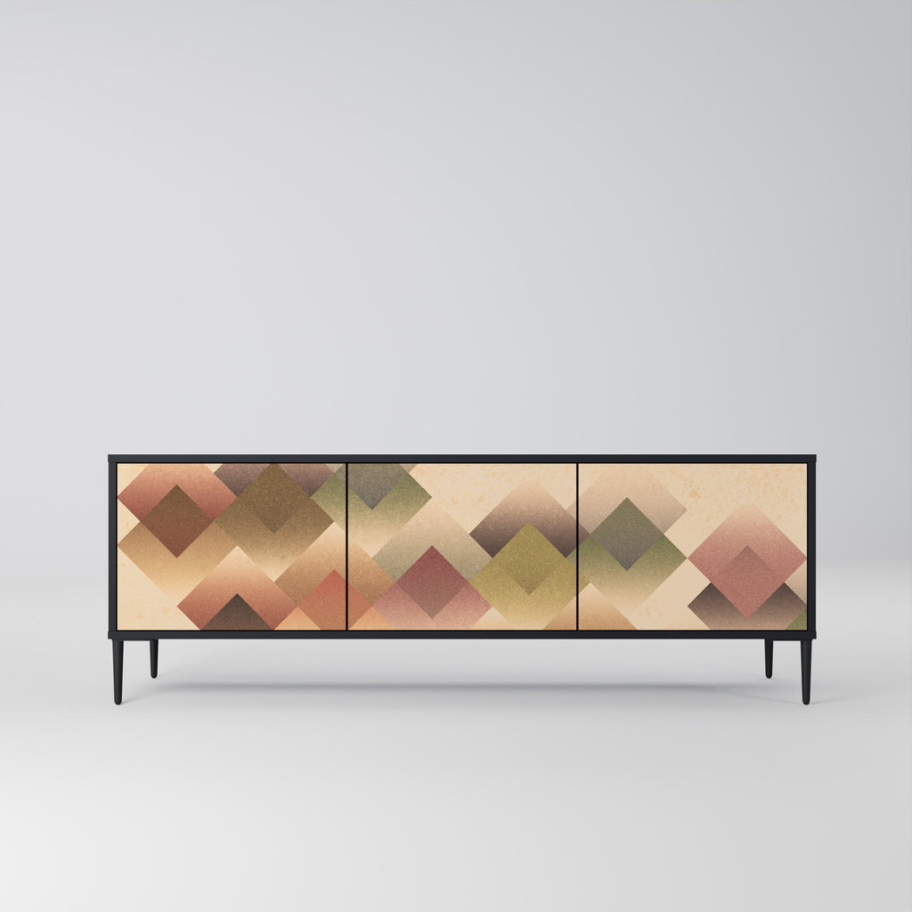 Meuble TV 3 portes GEOMETRIC FUSION en finition noire