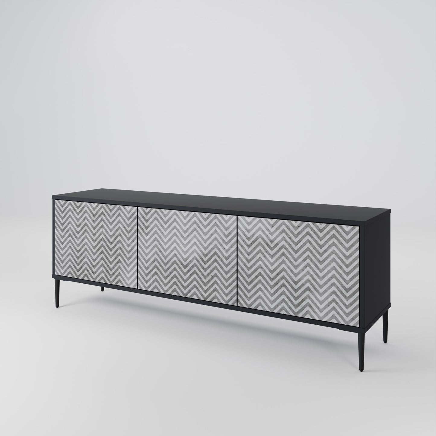 CONCRETE ZIG ZAG 3-Door TV Cabinet