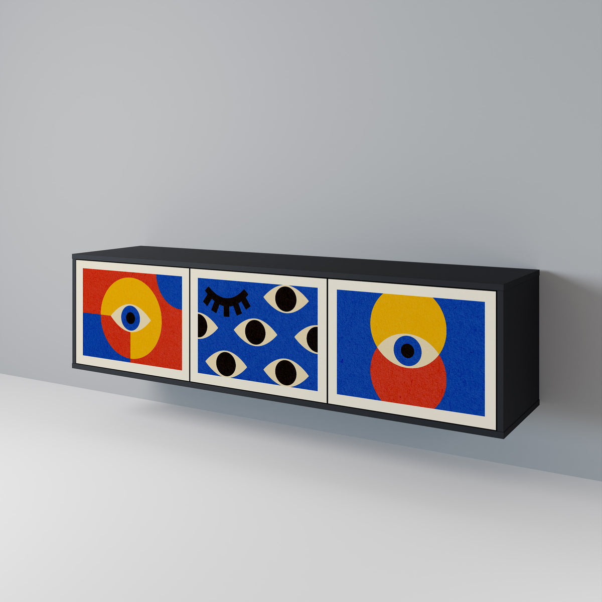 GEOMETRIC EYES 3-Door TV Cabinet