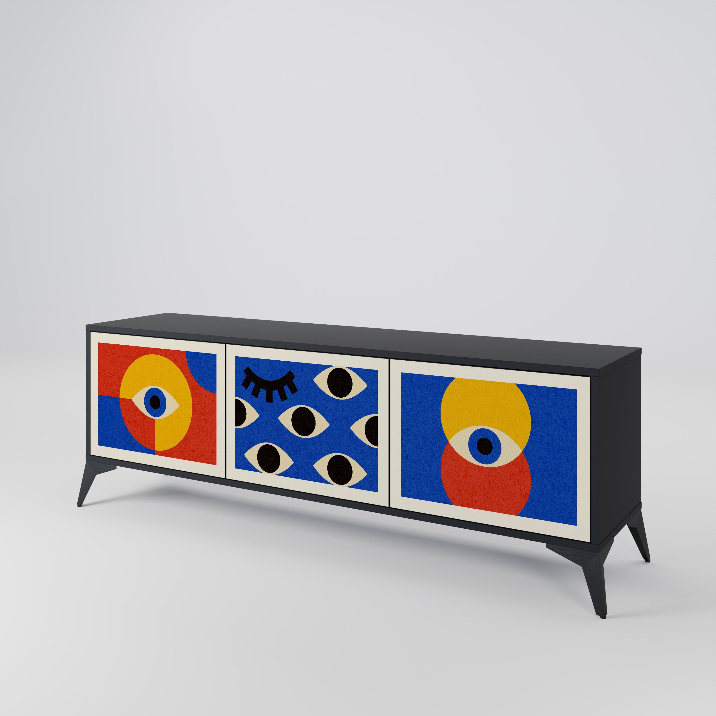 GEOMETRIC EYES 3-Door TV Cabinet