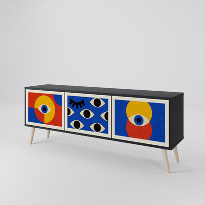 GEOMETRIC EYES 3-Door TV Cabinet