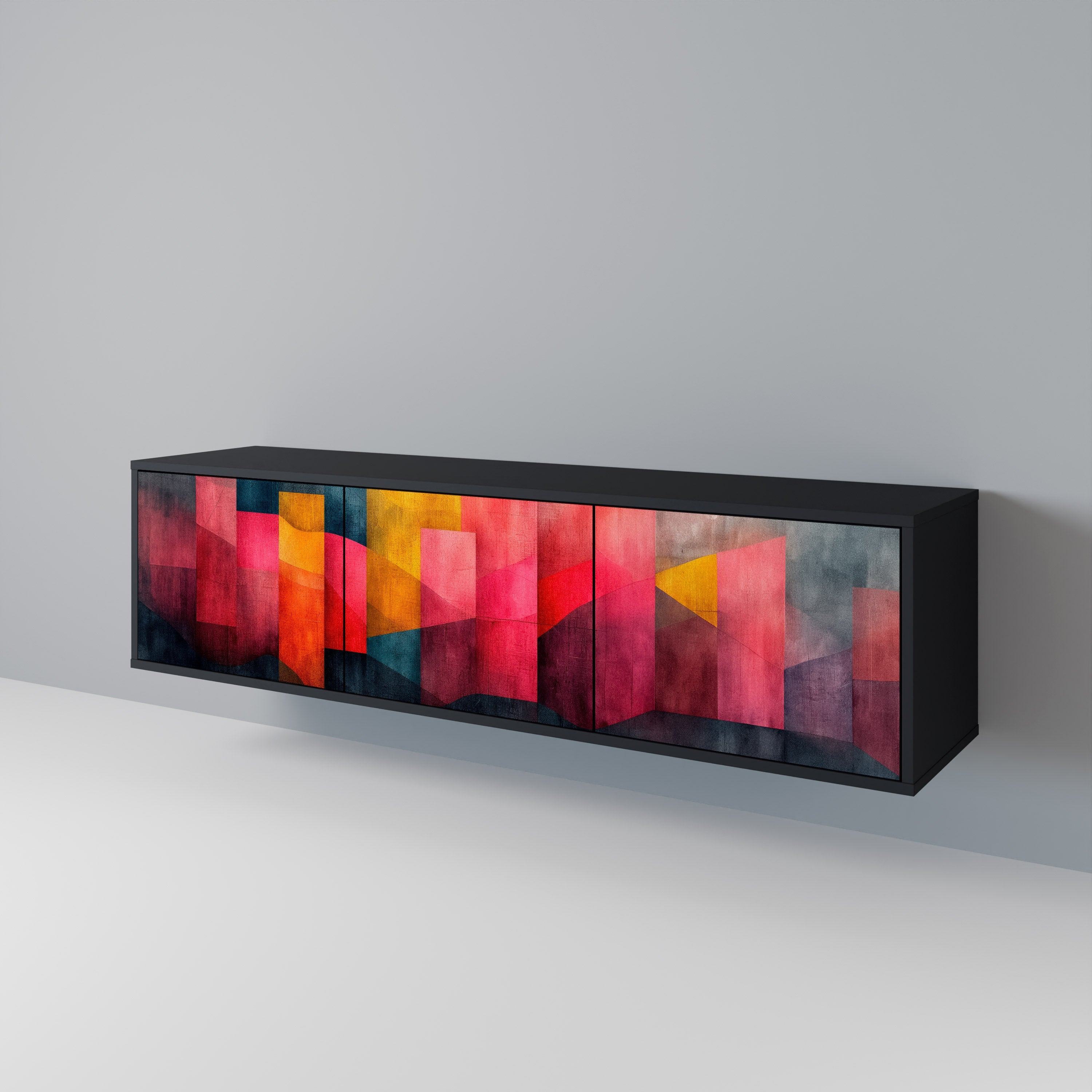 Meuble TV 3 portes COLORFUL SOUNDS en finition noire