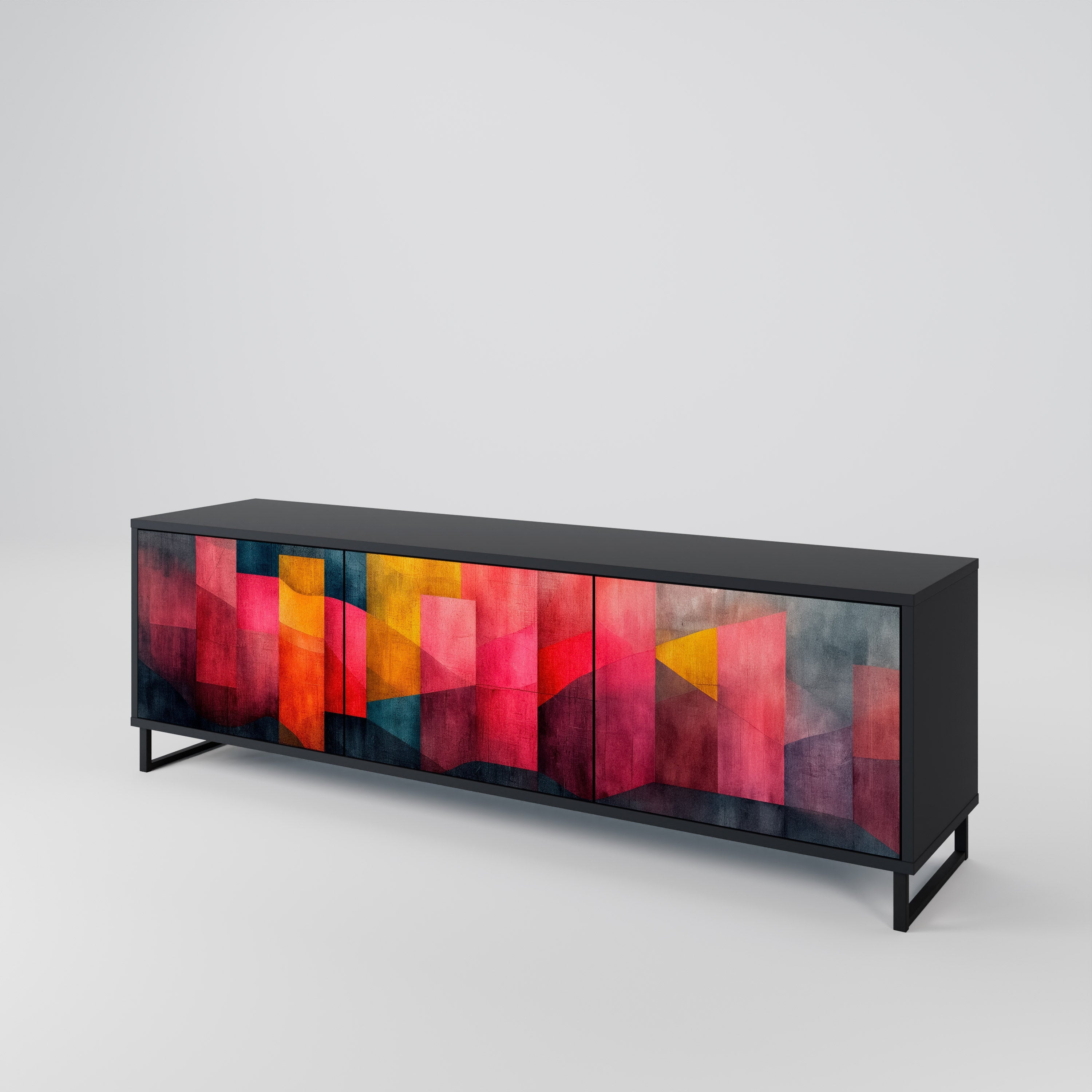 Meuble TV 3 portes COLORFUL SOUNDS en finition noire