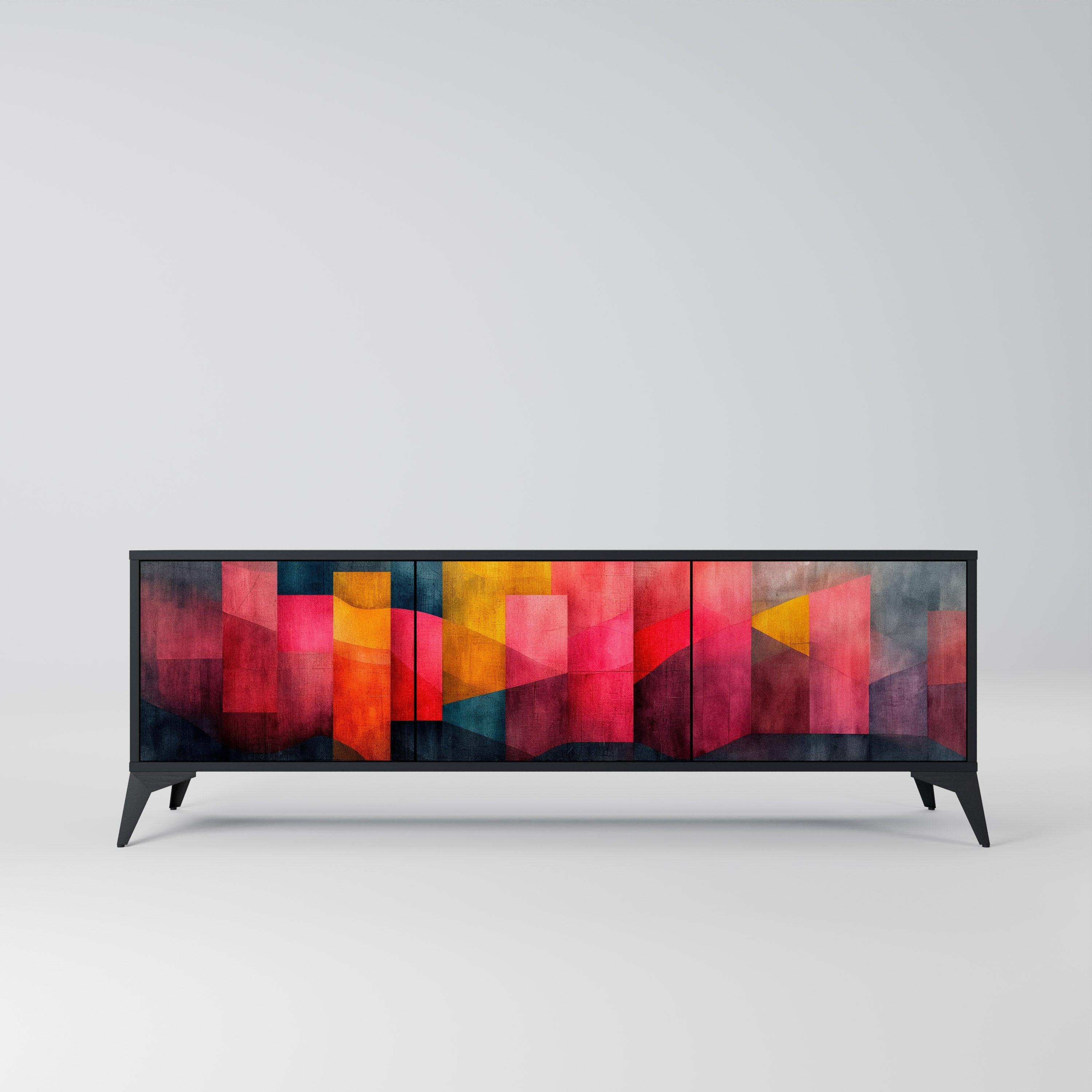 Meuble TV 3 portes COLORFUL SOUNDS en finition noire