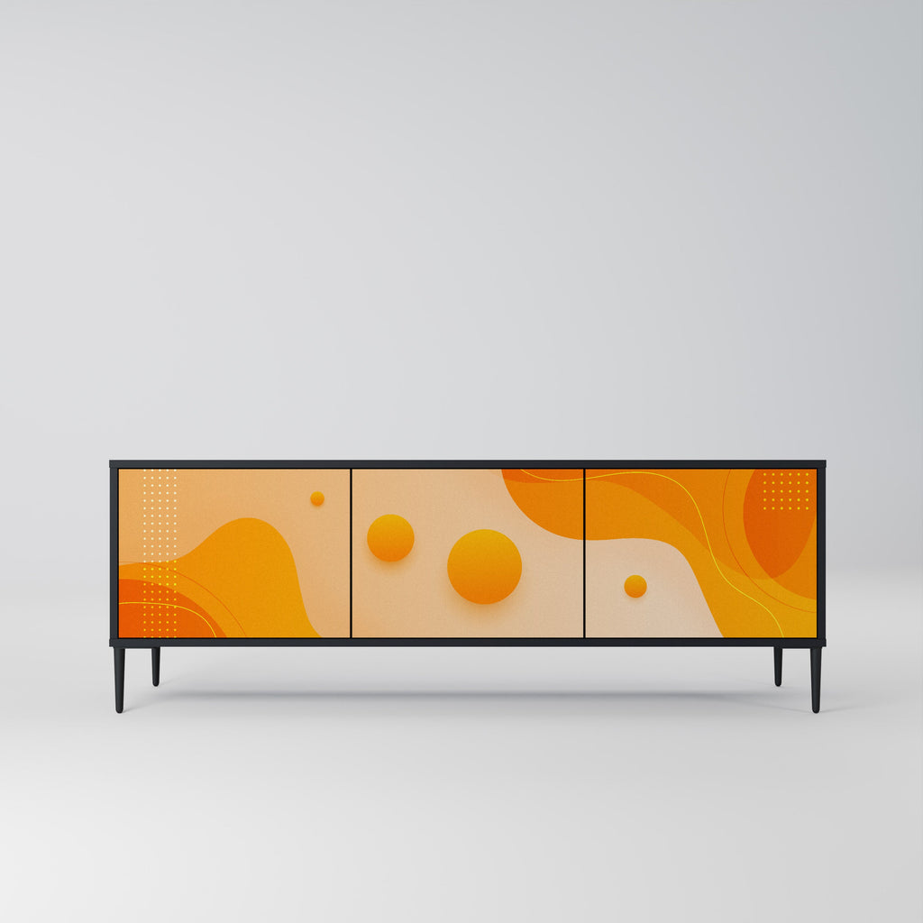 Meuble TV 3 portes ORANGE ARRANGEMENT en finition noire