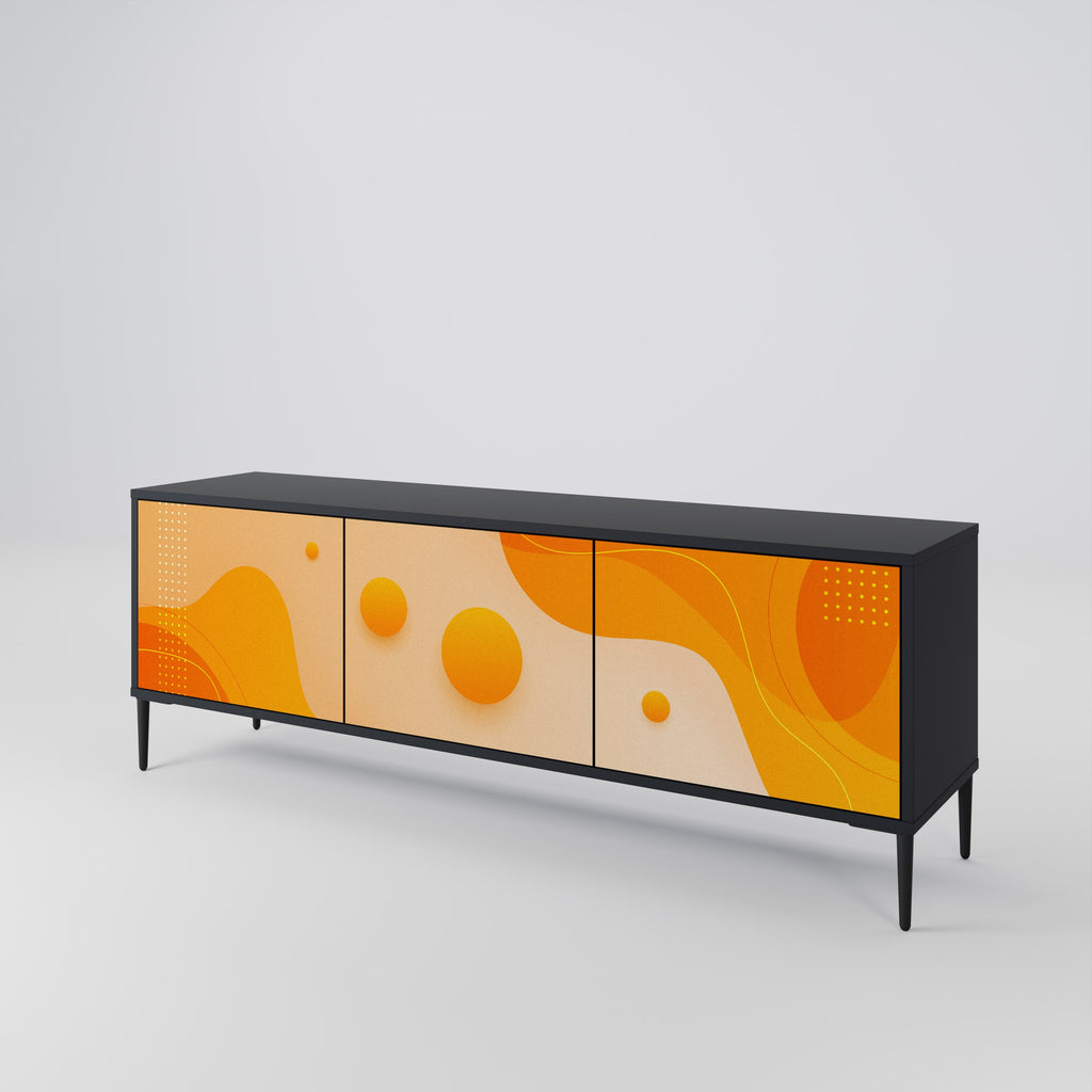 Meuble TV 3 portes ORANGE ARRANGEMENT en finition noire