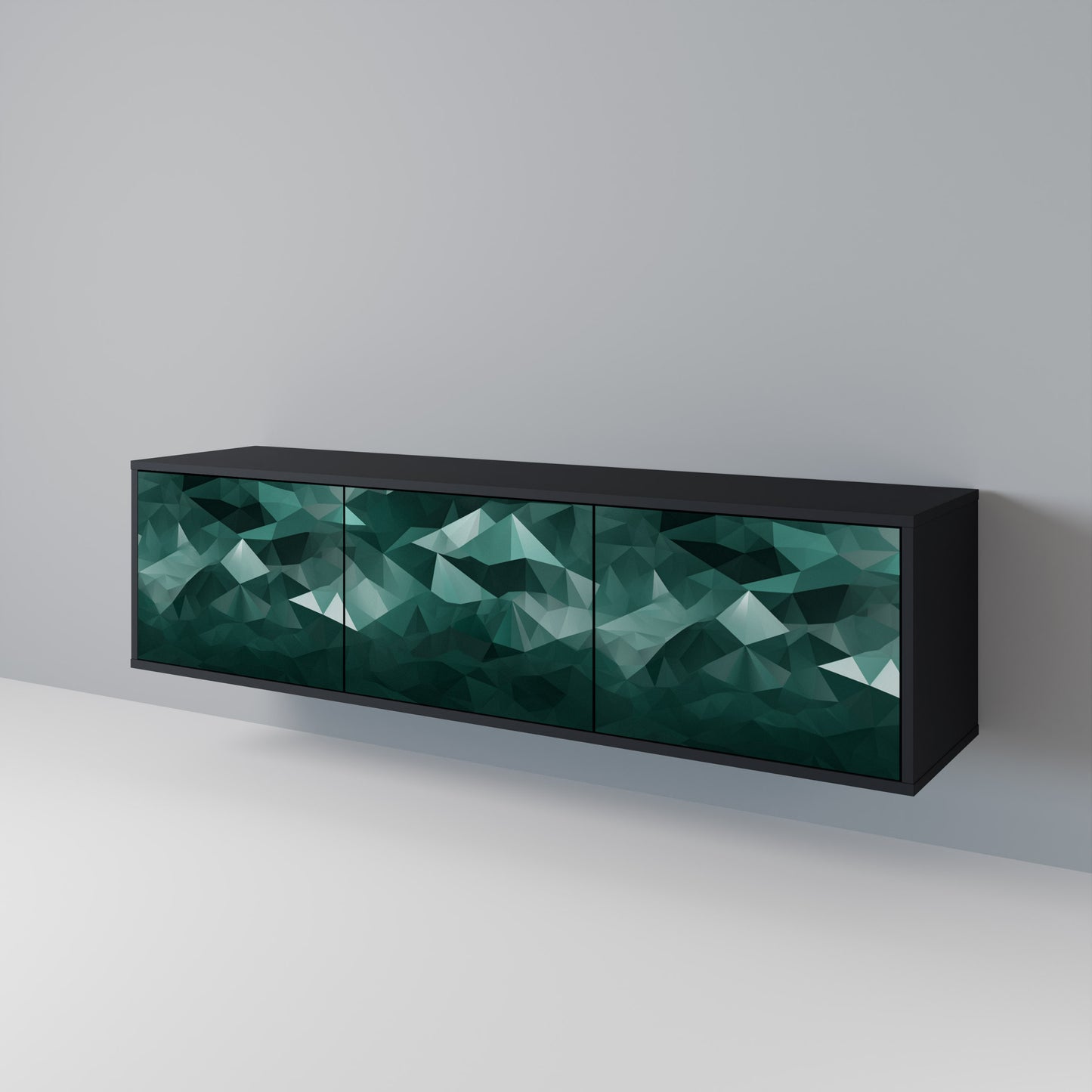 POLYGONAL FLOATING 3-Door TV Cabinet