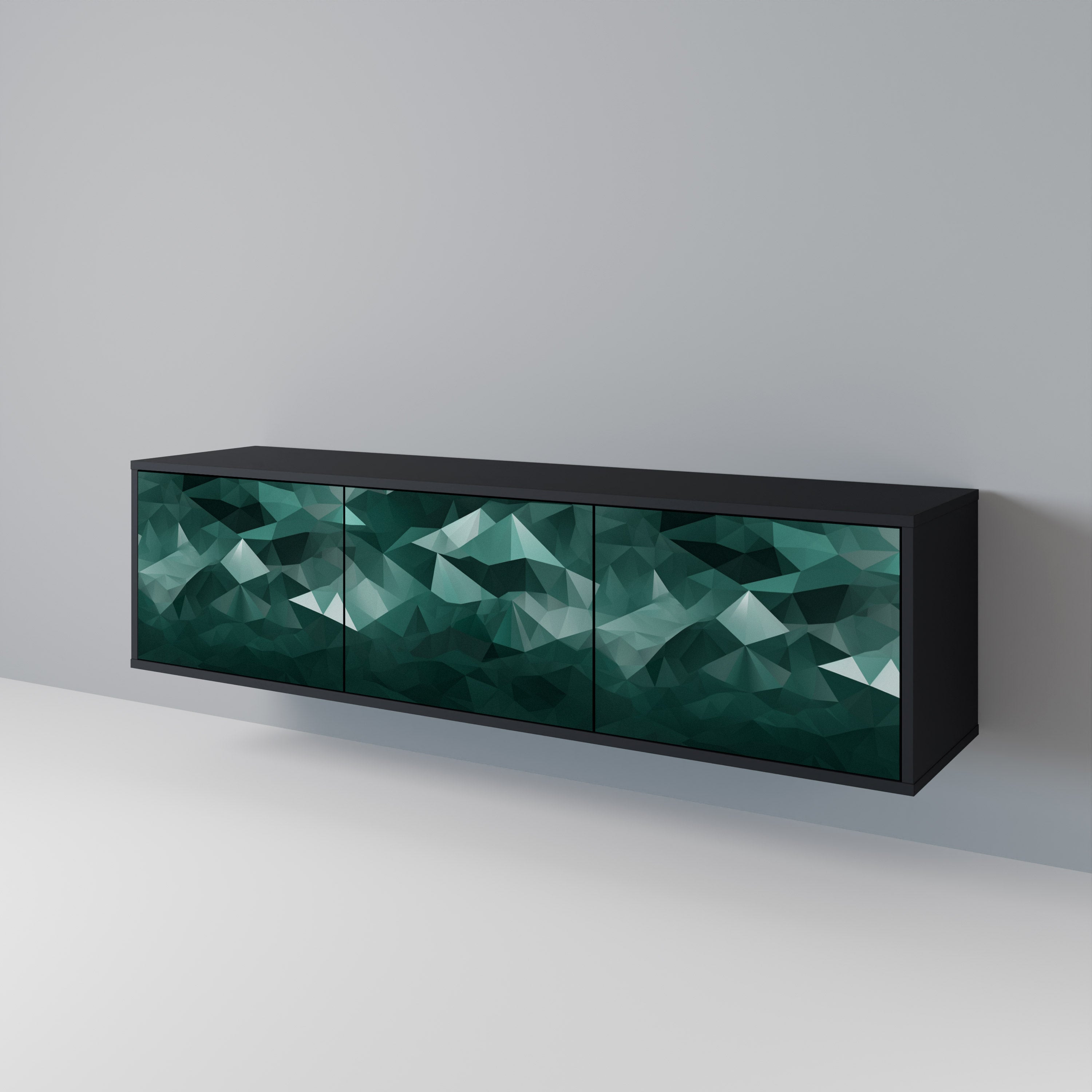 POLYGONAL FLOATING 3-Door TV Cabinet