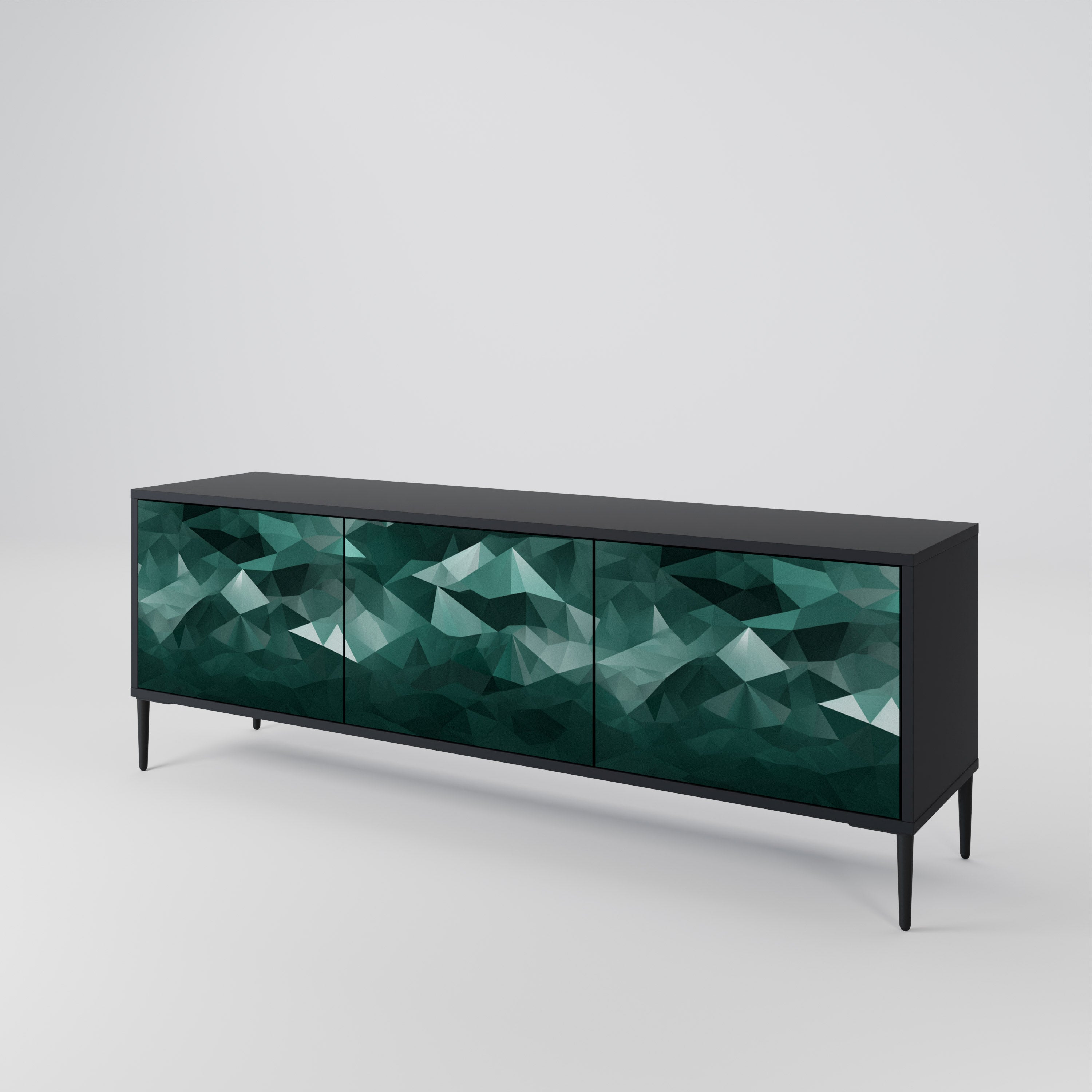 POLYGONAL FLOATING 3-Door TV Cabinet