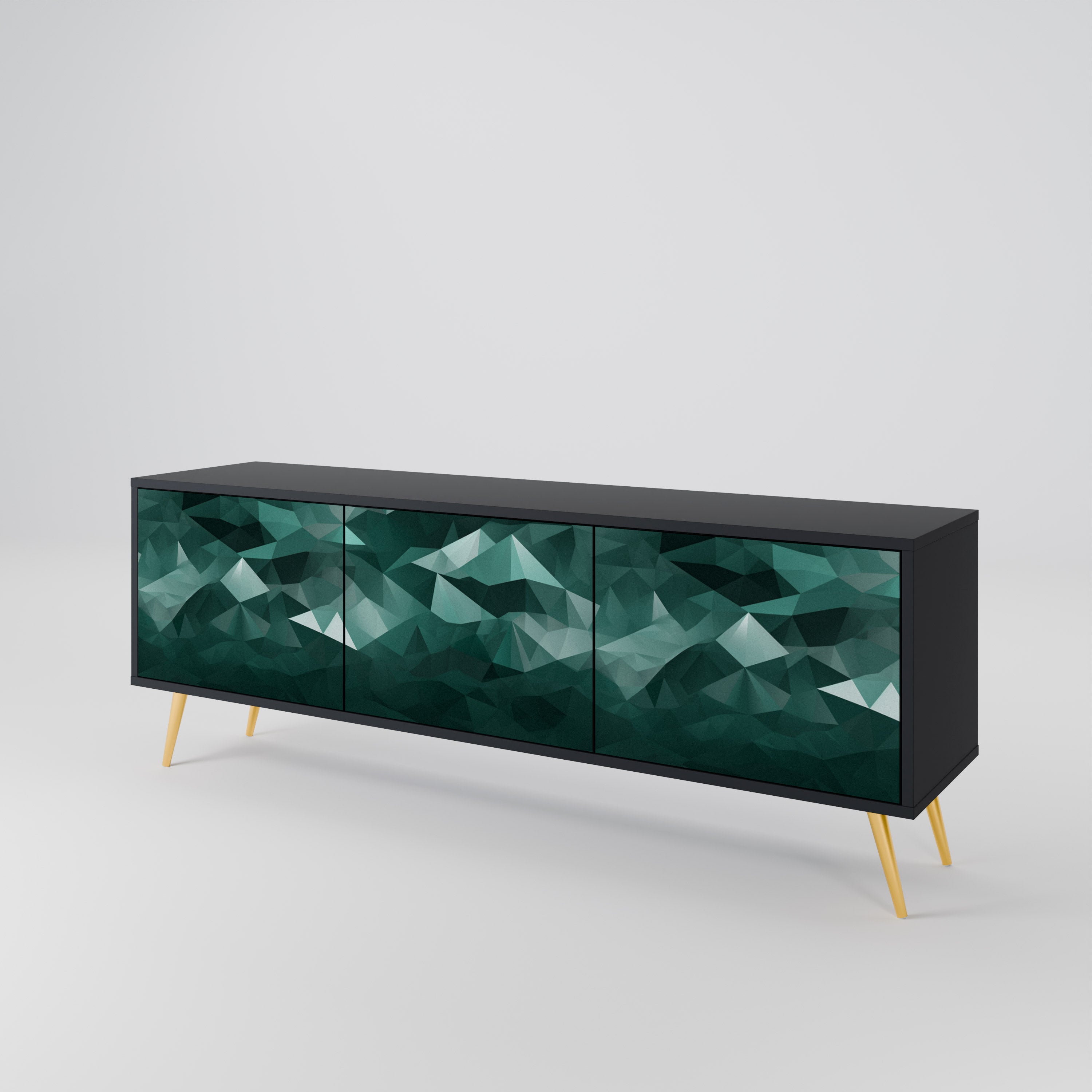 POLYGONAL FLOATING 3-Door TV Cabinet