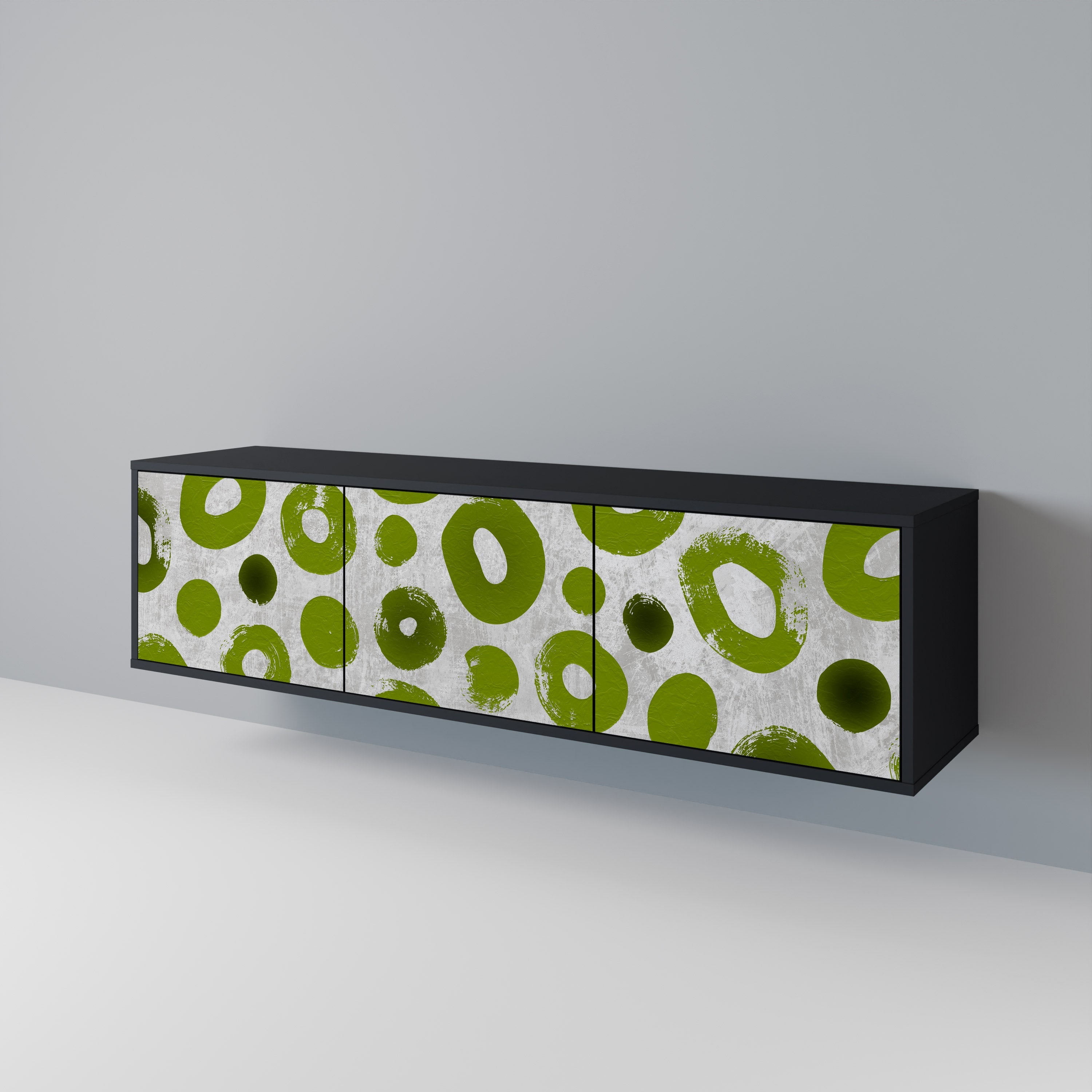 Meuble TV 3 portes GREEN RHAPSODY finition noire