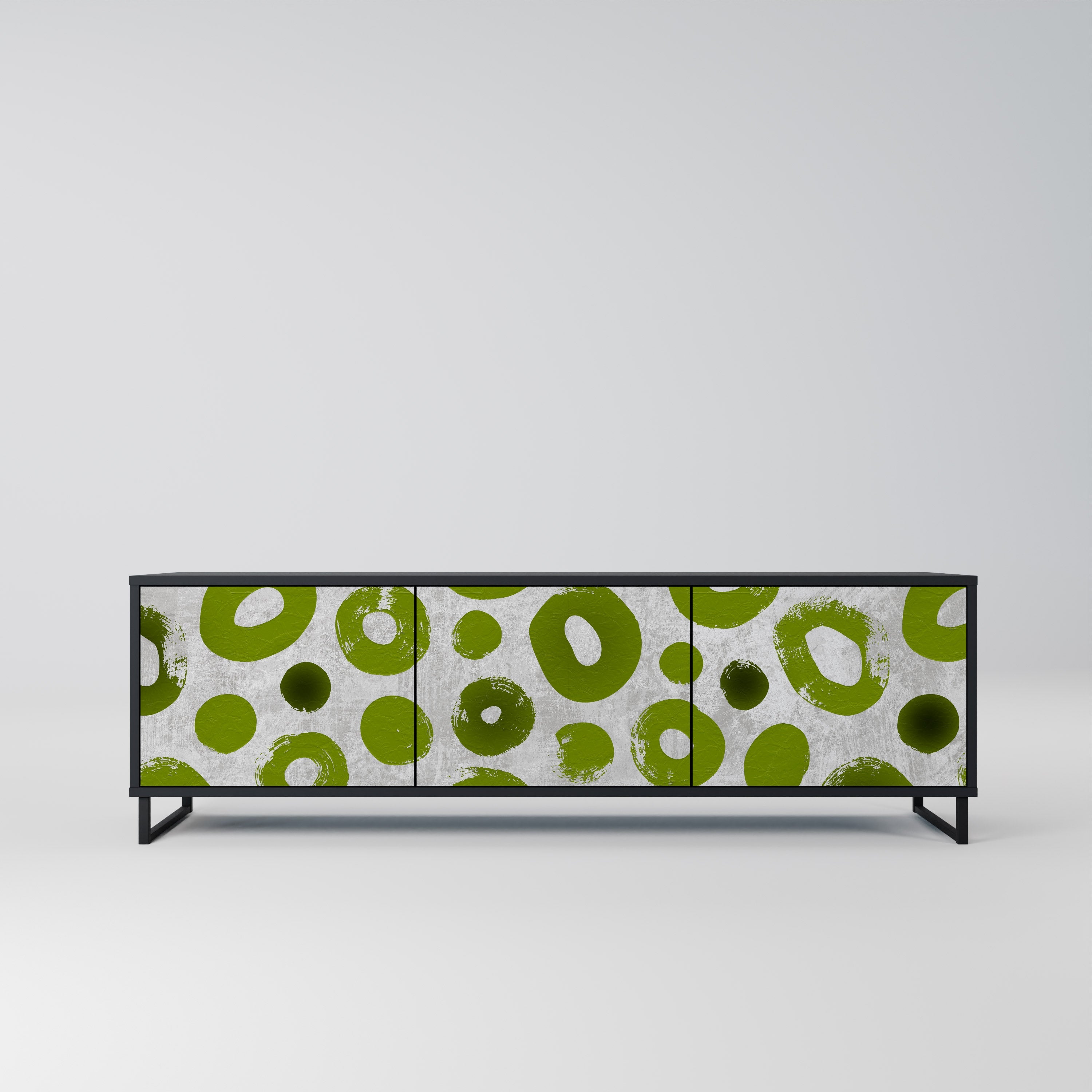 Meuble TV 3 portes GREEN RHAPSODY finition noire