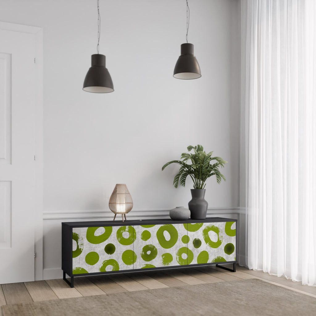 Meuble TV 3 portes GREEN RHAPSODY finition noire