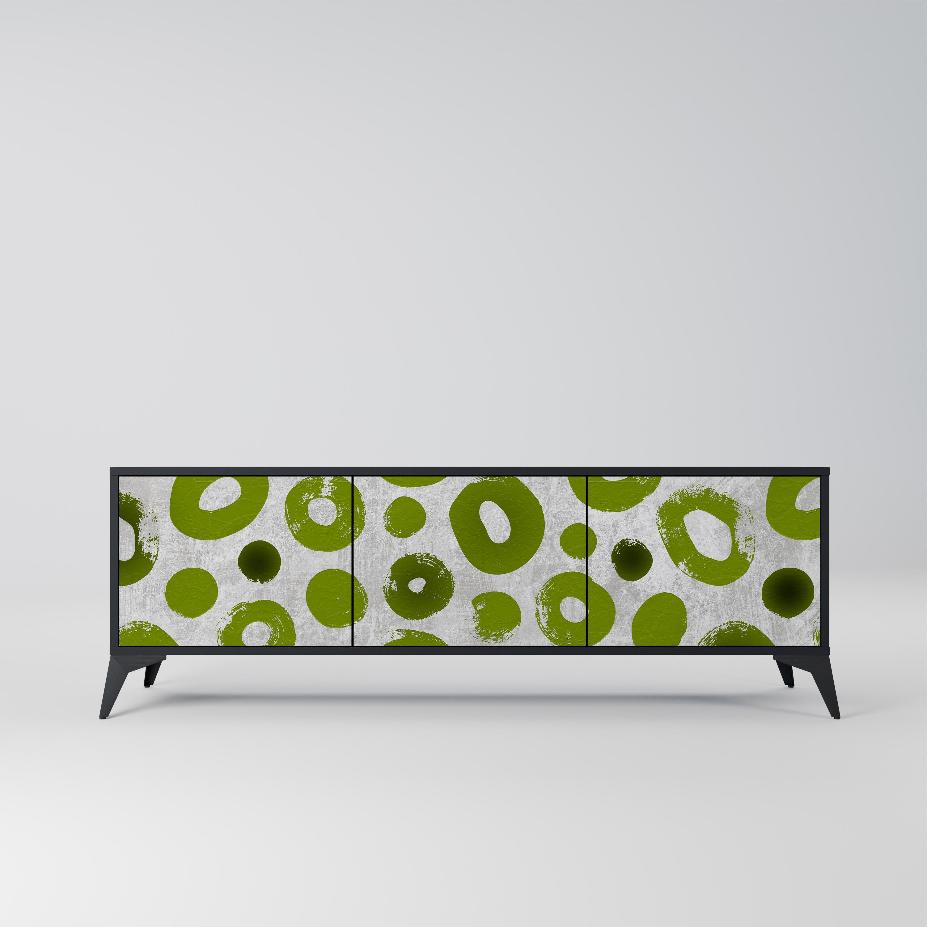 Meuble TV 3 portes GREEN RHAPSODY finition noire